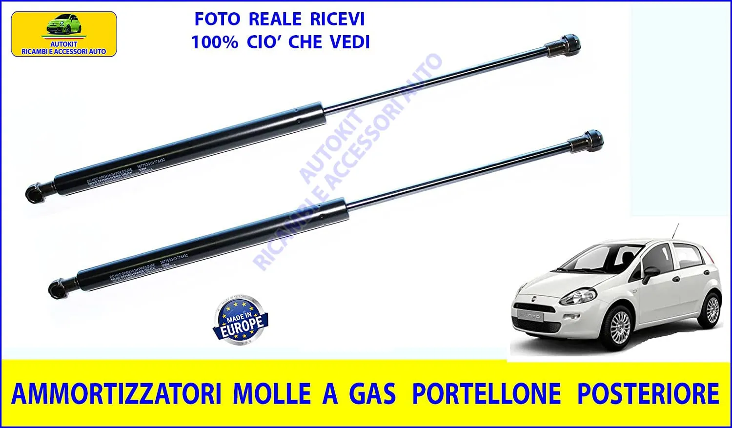 COPPIA 2 Molle a Gas Portellone Pistoncini Cofano Baule Posteriore per Grande Punto e Punto Evo - Punto (199) prodotte dal 2005 in poi - 3677530 - MG169/8