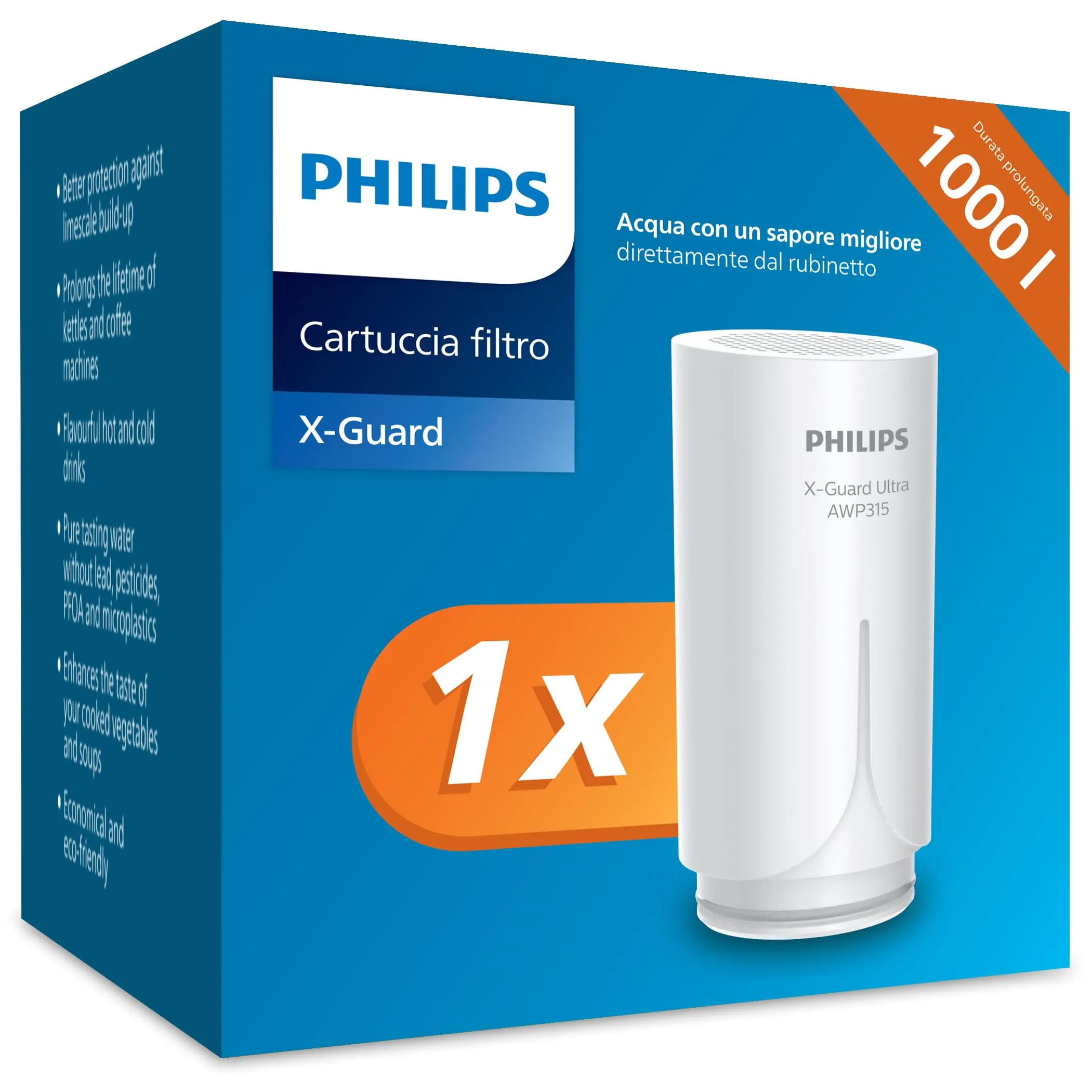 Philips Acqua Ontap Cartuccia filtrante AWP305/10 MICROFILTRAZIONE, capacità di filtrazione 1000 L