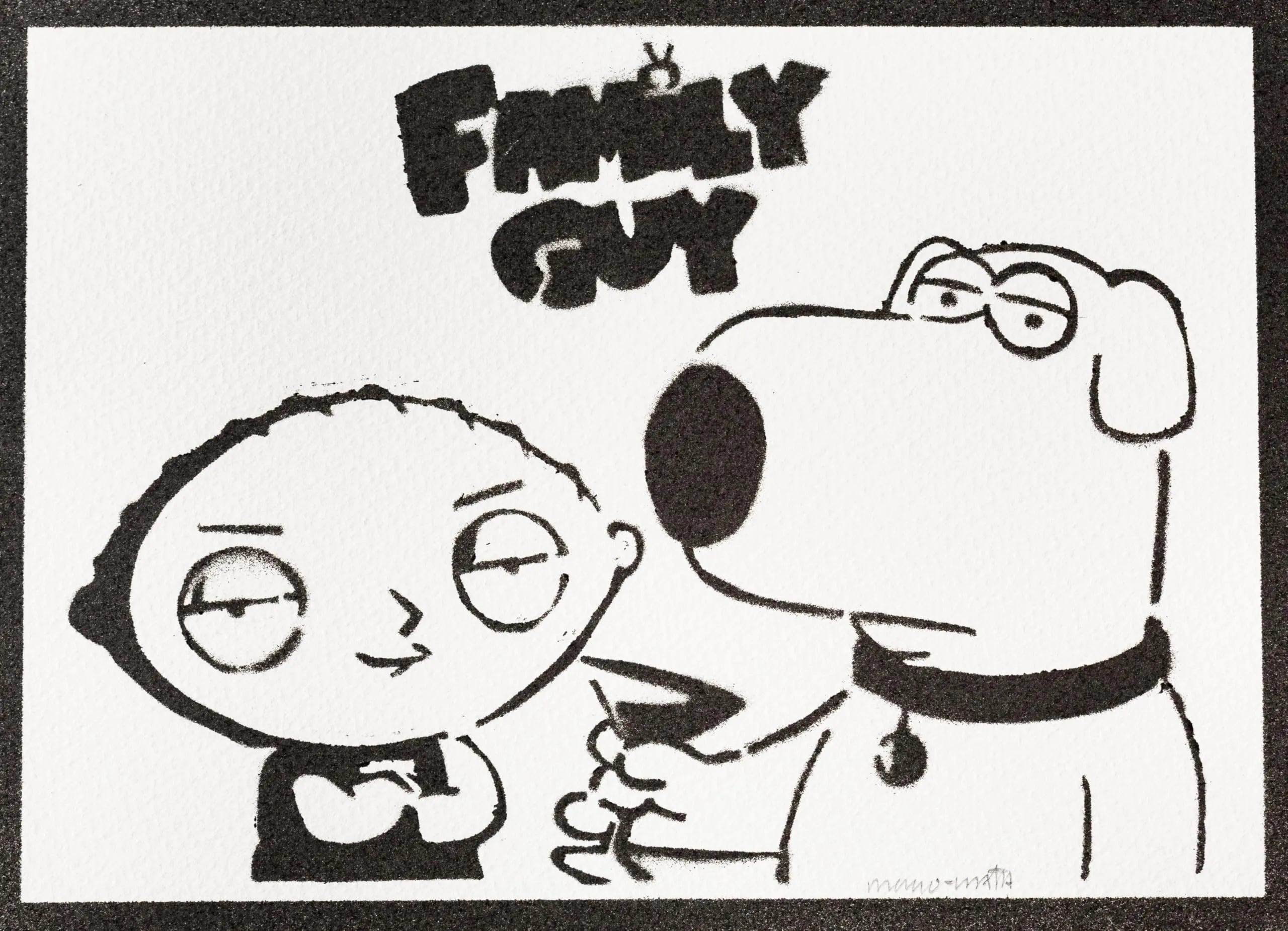 moreno-mata Autentici Graffiti Fatti a Mano I Griffin Handmade Poster Serie TV Quadri Moderni Soggiorno Decorazione Parete Regalo Uomo e Donna