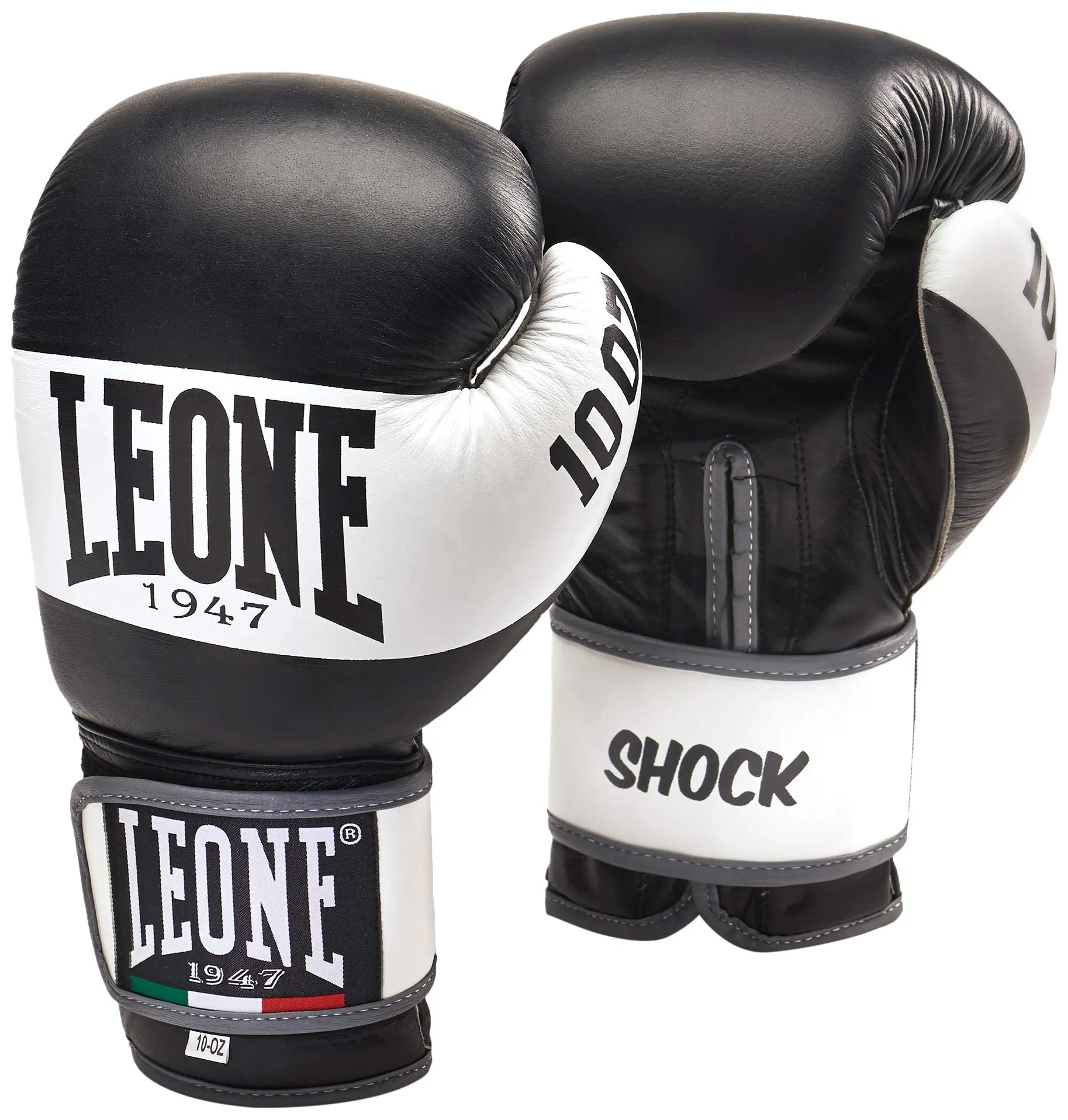 LEONE 1947, Shock Guanti Boxe, Unisex - Adulto, Nero, 12 OZ, GN047