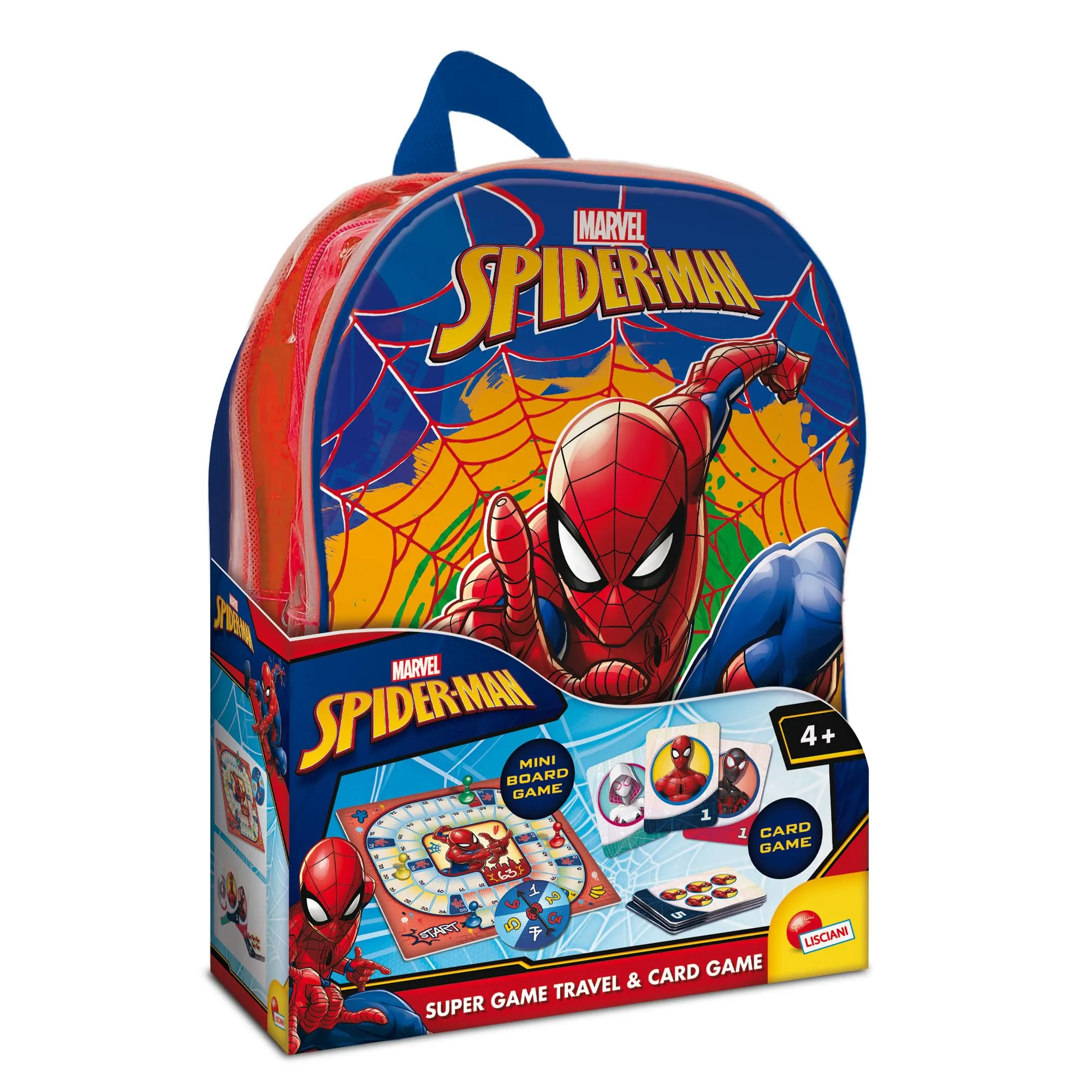 Lisciani Giochi - Spider-man Super game travel & card game in a backpack, 110520
