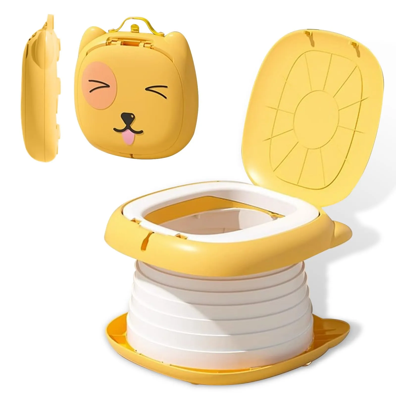Sedile WC per Bambini, WC Pieghevole per Bambini, Vasino Pieghevole da Viaggio Portatile, Viaggio in Campeggio o uso Domestico con Borsa di Riserva usa e Getta
