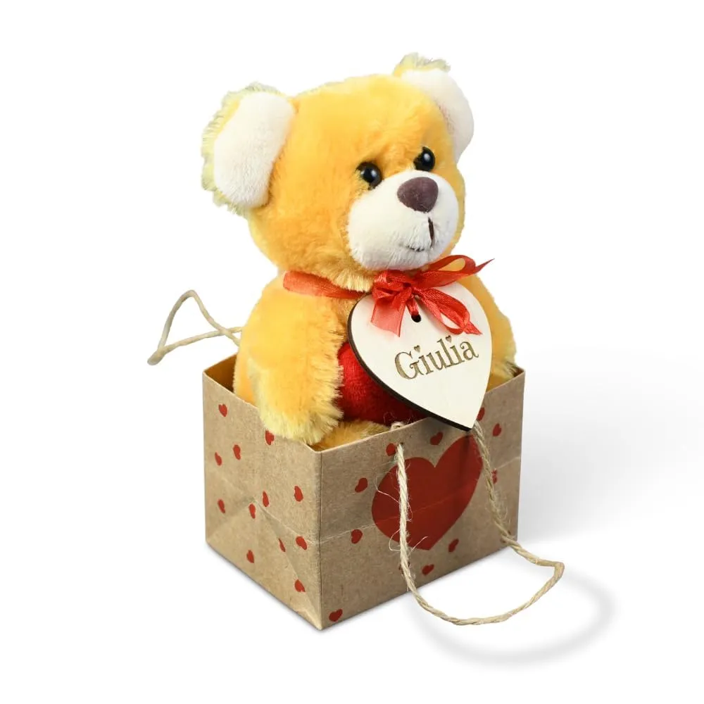 Orsetto di peluche personalizzato con nome - Idea Regalo Compleanno, Anniversario e San Valentino per lei e per lui