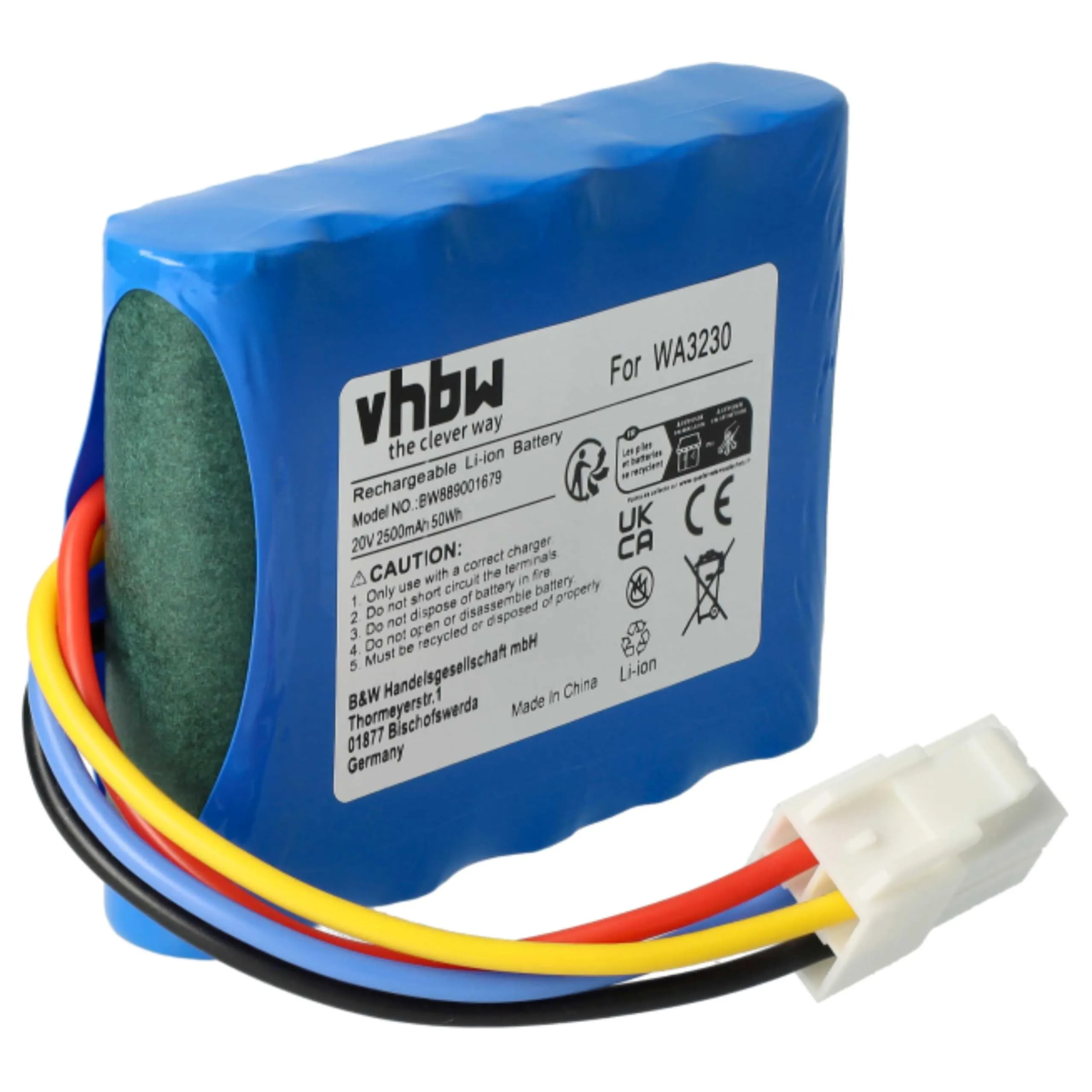 vhbw batteria sostituisce Worx Landroid 50032492, 50032774, WA3230, WA3231 per robot tagliaerba 2500mAh, 20V, Li-Ion