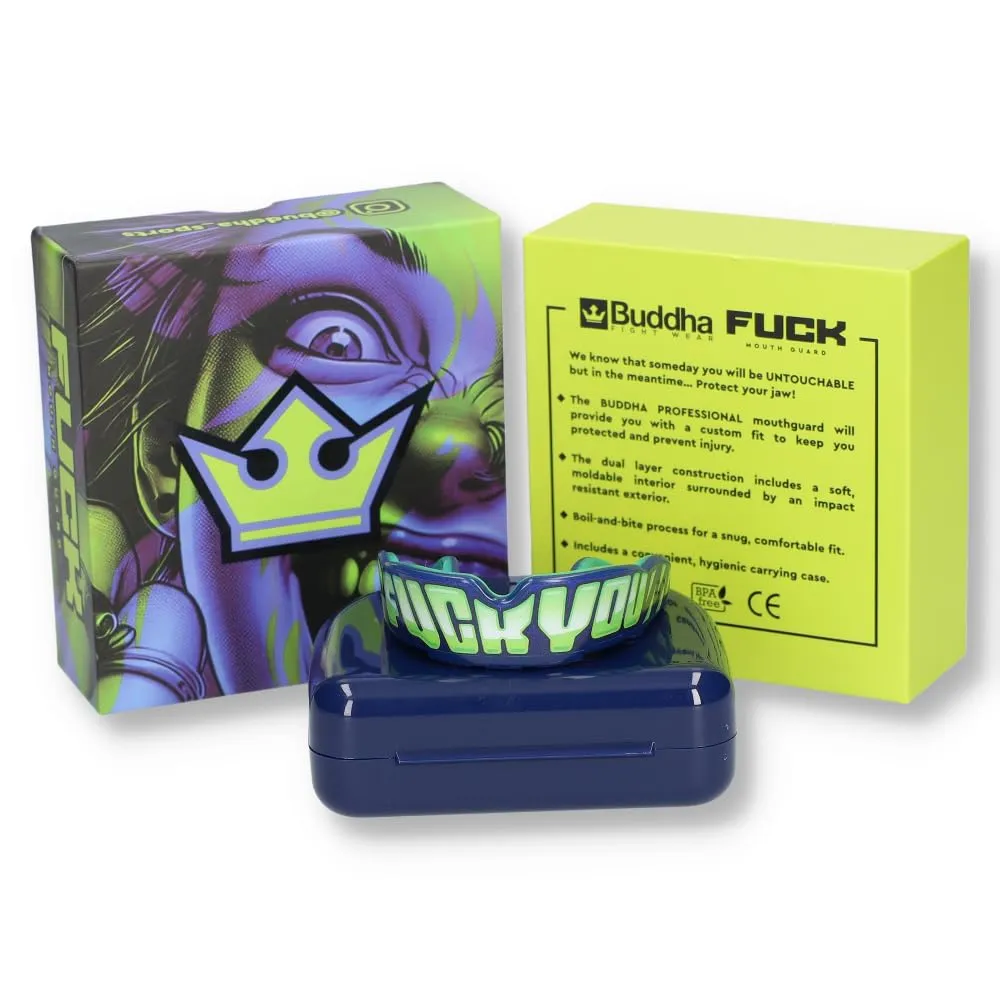 BUDDHA FIGHT WEAR Protezione dentale Premium per adulti e bambini +12 anni per tutti gli sport da contatto, inclusi rugby, MMA, kickboxing, judo, hockey e boxe (Bianco-Viola)
