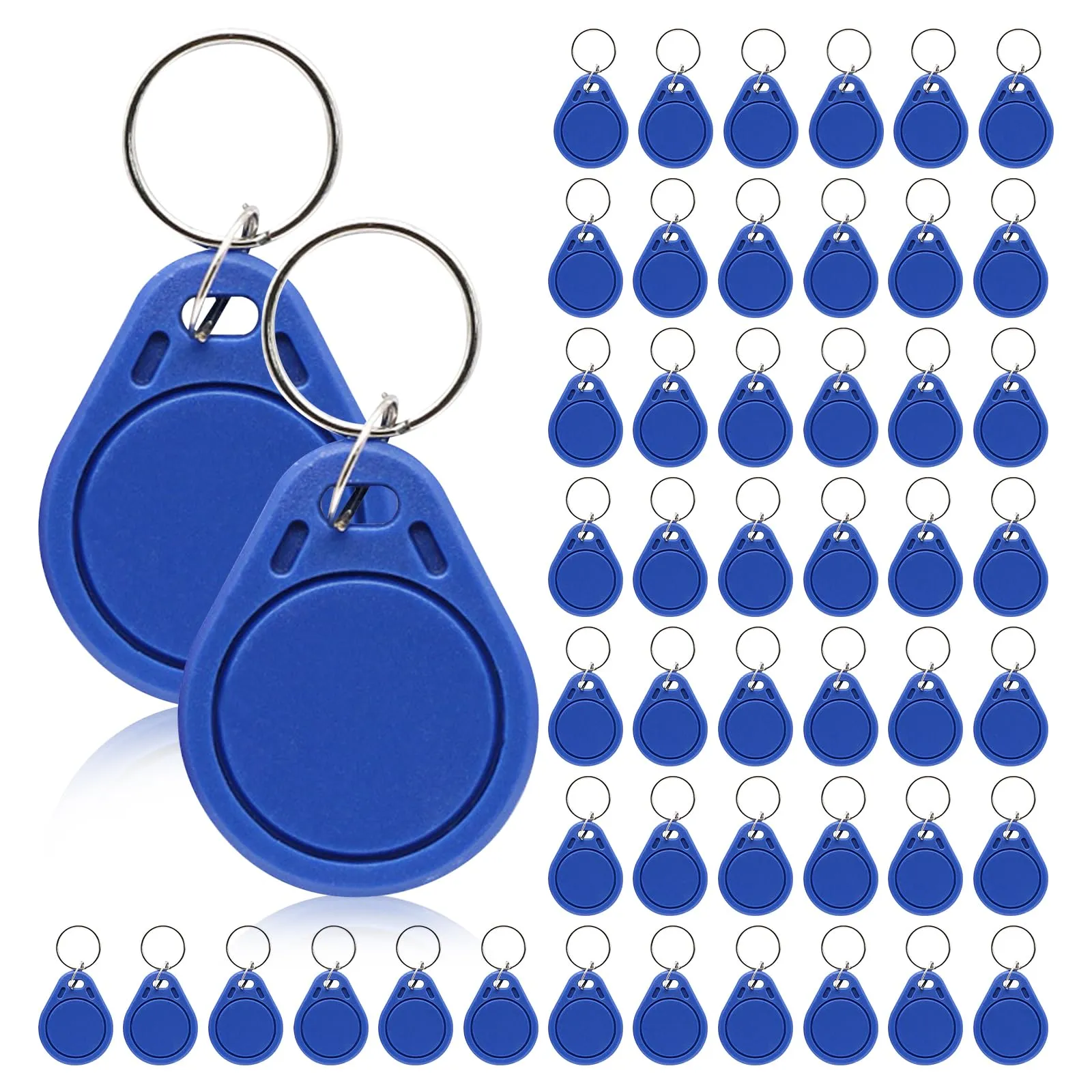 50Pcs 125Khz Scrivibile RFID di prossimità Keyfob, Blu T5577 Fob Tag RFID riscrivibile Portachiavi NFC Token Tag utilizzati per copiare/clonare la carta