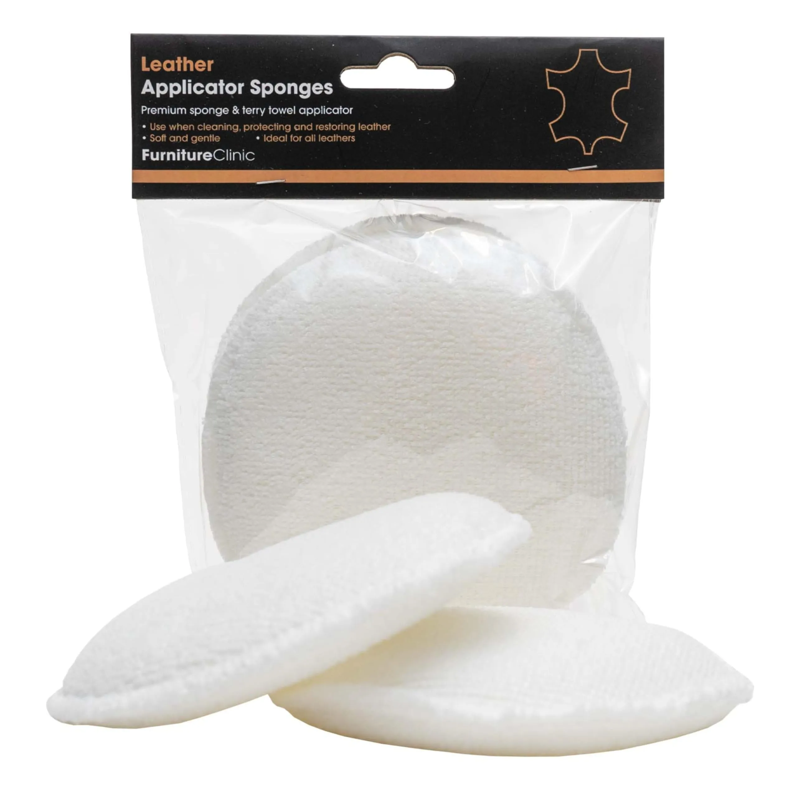 Furniture Clinic Applicator Sponges | 2x Microfibre Cloth Pads for Cleaning & Applying Wax, Balms, Oils & Creams