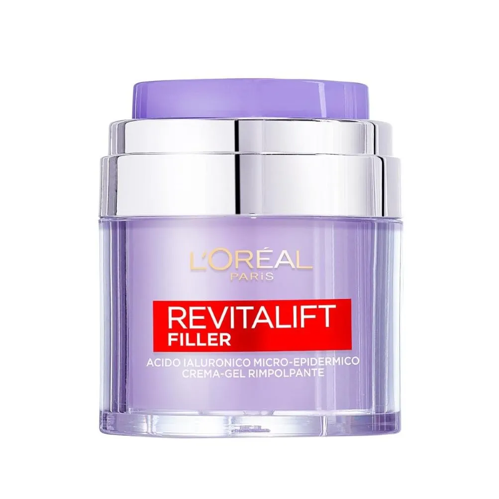 L'Oréal Paris Crema-Gel Rimpolpante Revitalift Filler, Acido Ialuronico Micro-Epidermico, Per una Pelle Idratata più a Lungo, 50 ml