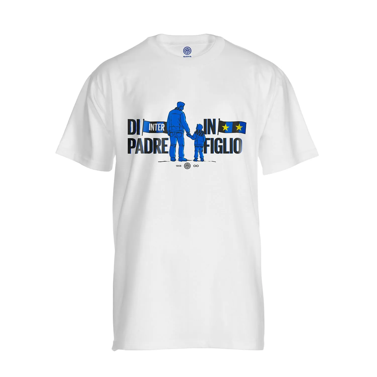 FC Internazionale Milano S.p.A. T-Shirt, Maglietta Unisex Adulto, Bianco, L, Padre/Figlio