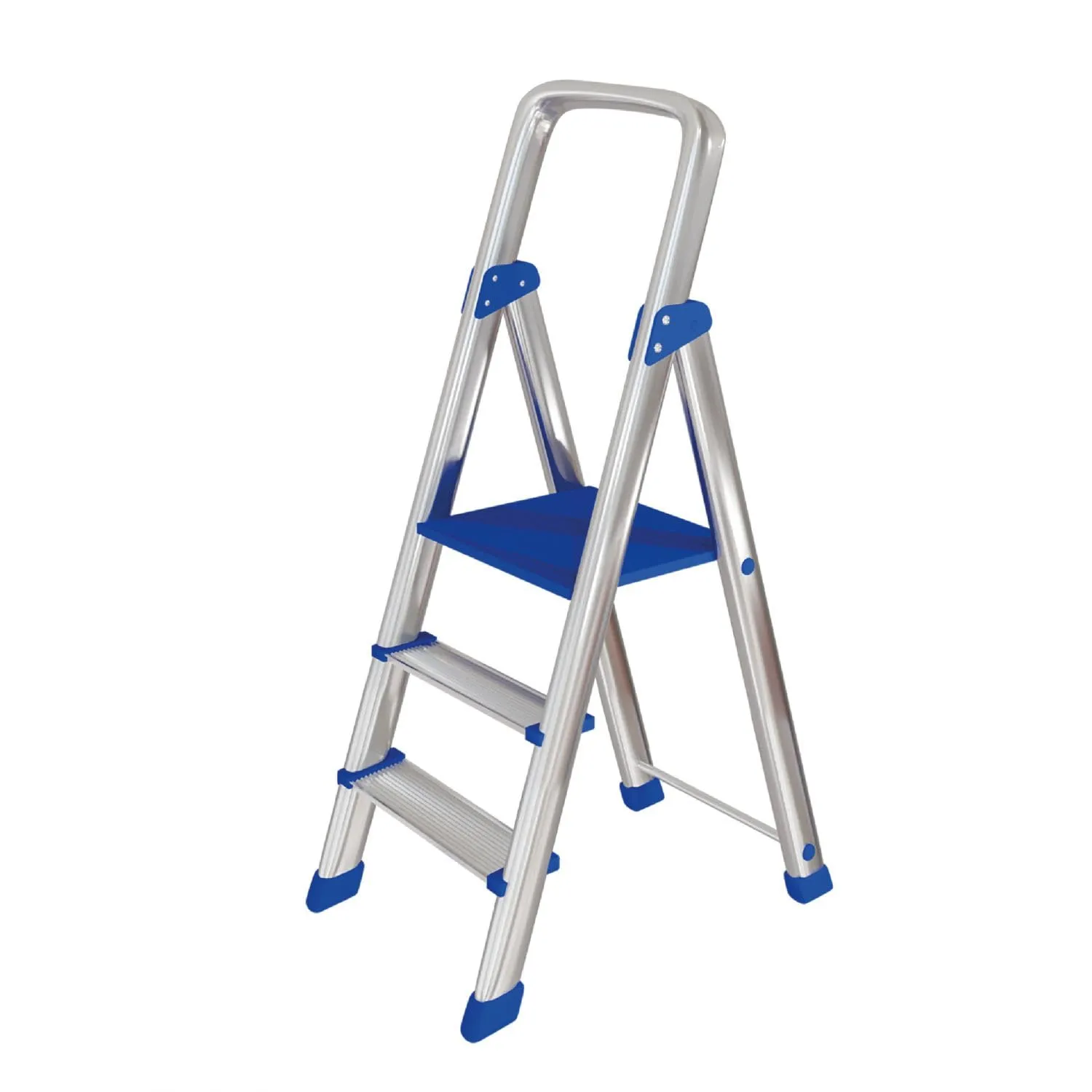 Leonardo Fai Da Te - scala pieghevole in alluminio 2+1 portata 150 kg EN 131 - scala antiscivolo in alluminio max - ideale per uso domestico e lavorativo