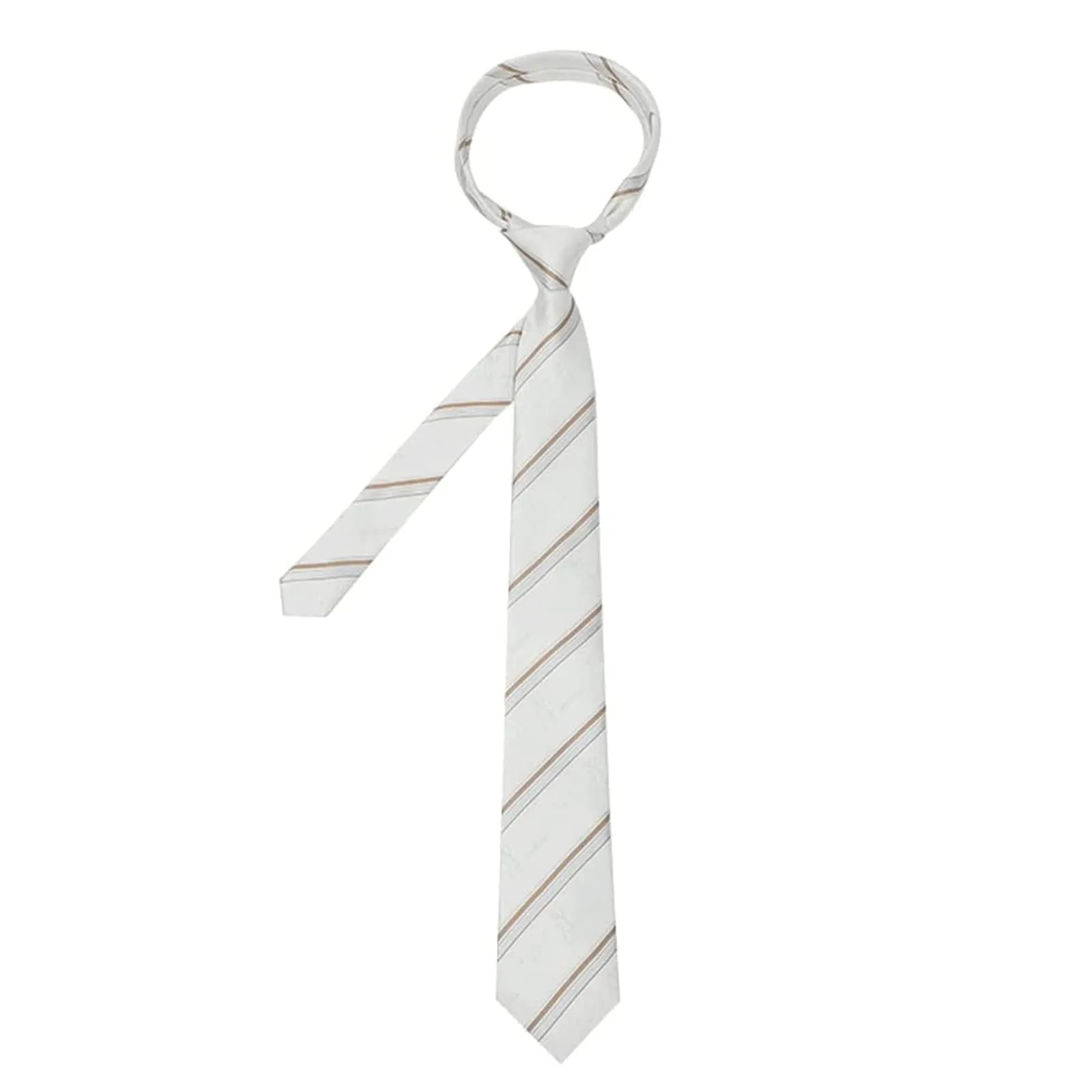 EFARMA ❀ Cravatte da Uomo, Cravatte da Donna Cravatta Casual Bianca Cravatta Formale a Righe in Poliestere Fatta a Mano Cravatta da Lavoro for Matrimoni di Tutti i Giorni