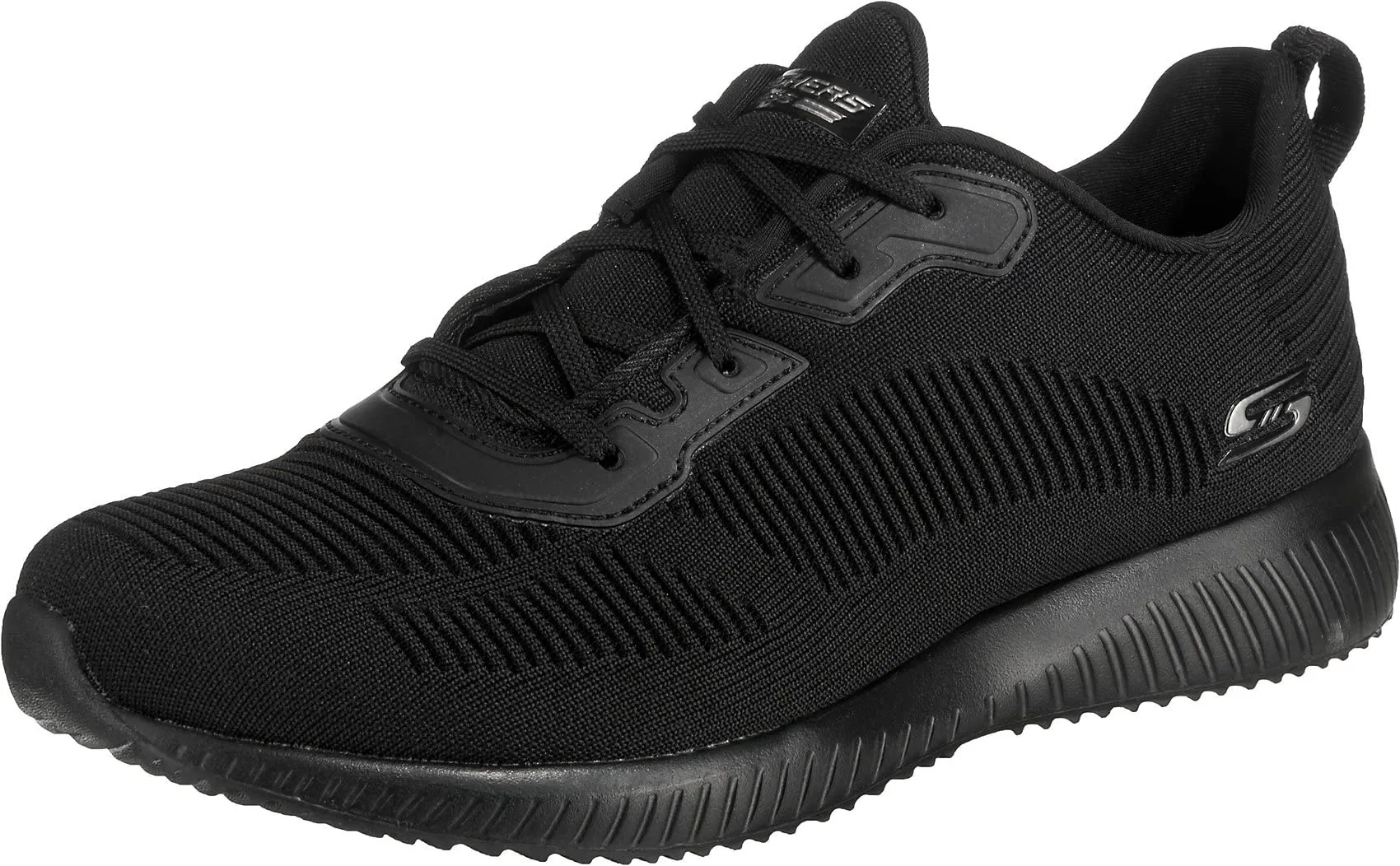 Skechers Bobs Squad Tough Talk, Scarpe da Ginnastica Donna, Black Engineered Knit Trim Blk, 38.5 EU