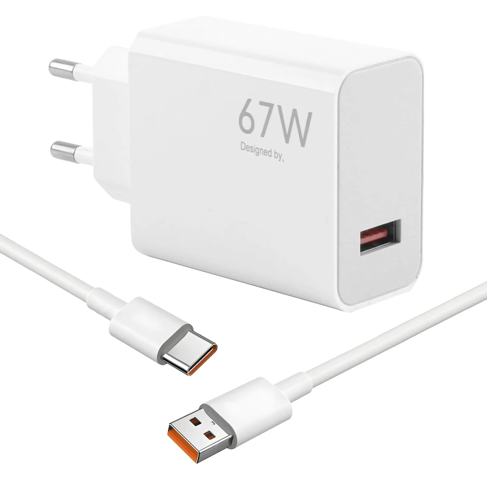 67W Caricatore Rapido USB C Xiaomi con Cavo USB Tipo C 1,5M per Xiaomi 15/14/13T/13 Lite/12S Ultra, Redmi Note 13 Pro/12 Pro, Poco X6/X5 Pro, Carica Turbo Adattatore Alimentatore