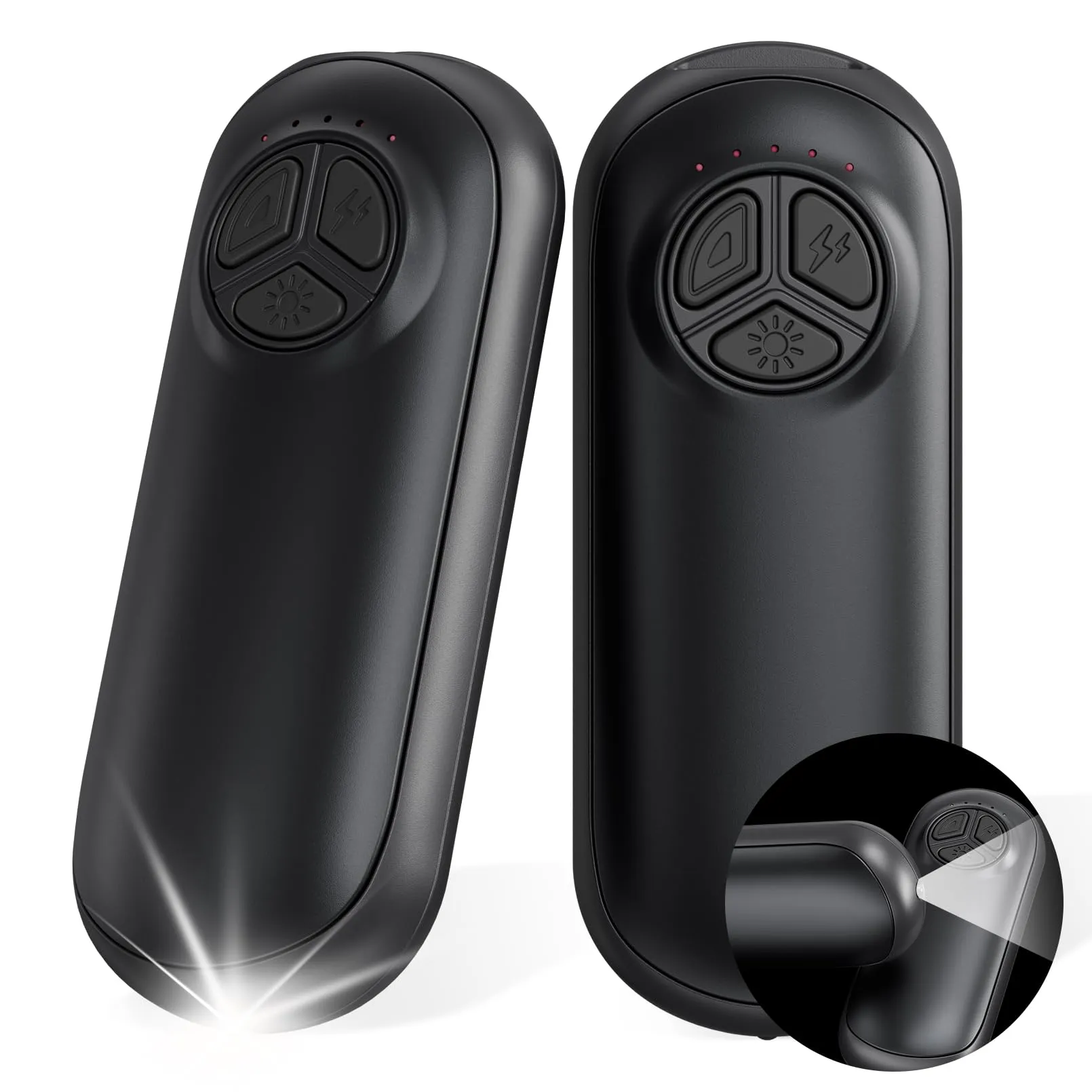 Miaton Scaldamani Ricaricabile con Torcia 2 Pack, Scalda Mani Portatile Elettrico, Scaldamani Usb Riutilizzabile, Durata, Regali di Natale per Campeggio All'aperto, Caccia