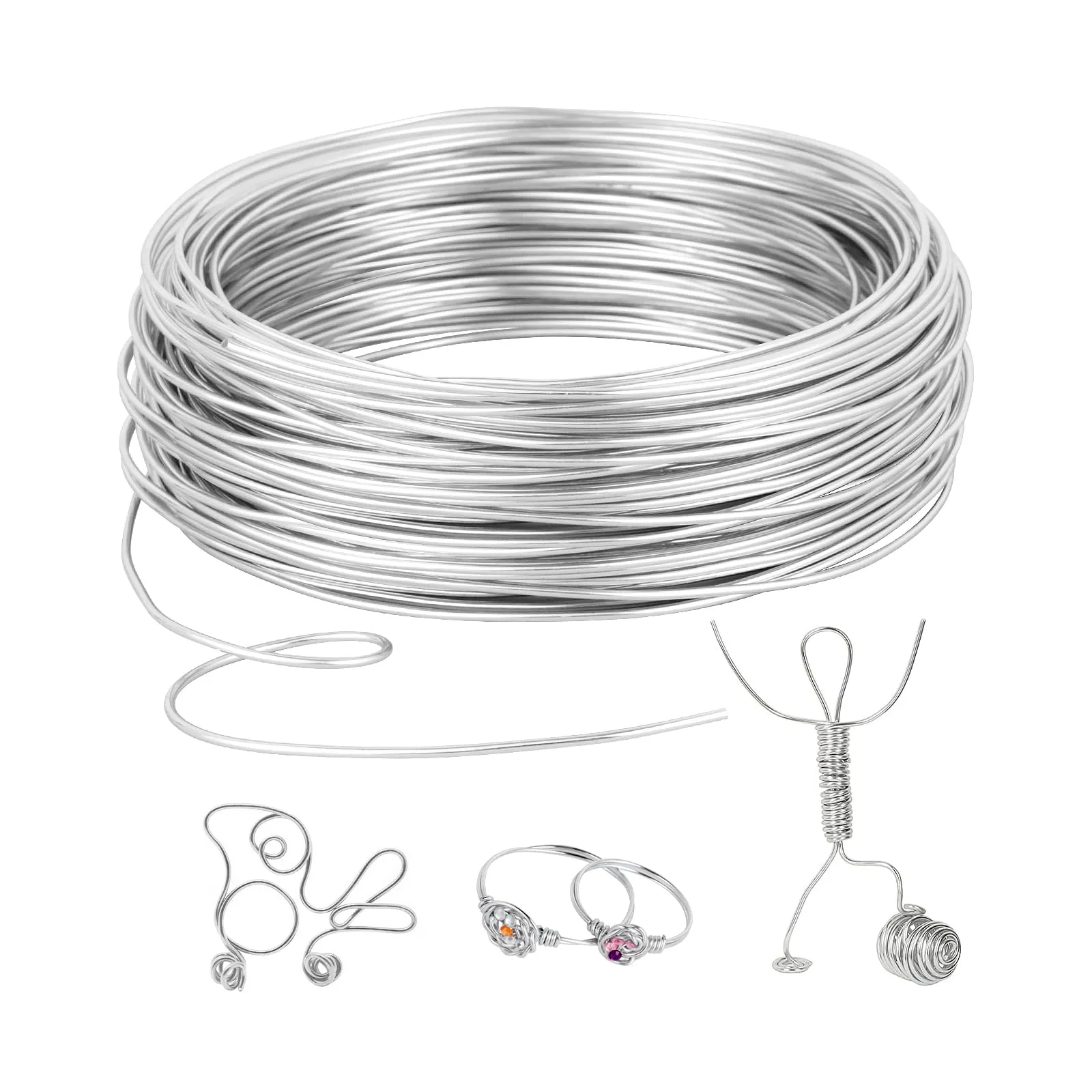 Romon Filo Alluminio 3 mm X 20 M, Filos Alluminio Di Modellabile, Filo Per Gioielli Per Gioielli Abbellimenti, Argento