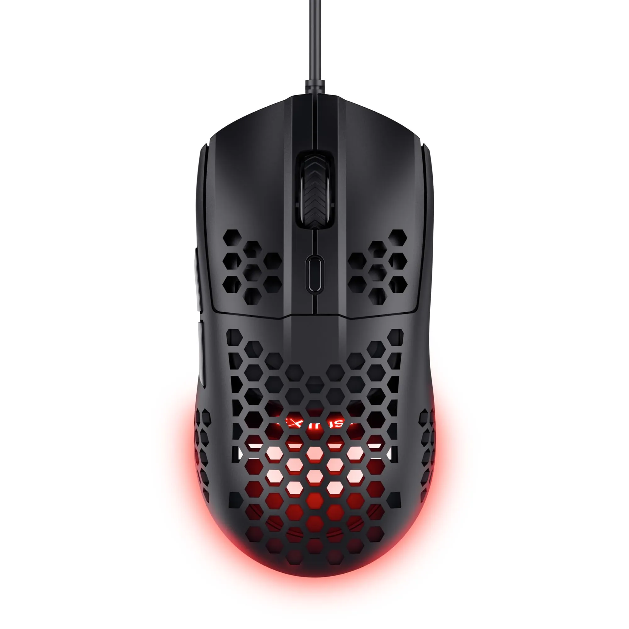 Trust Gaming GXT 928 Helox Mouse Gaming Superleggero 65g con Filo, Regolazione DPI 200-6400, Sensore Ottico, 6 Pulsanti Programmabili, Illuminazione RGB, Mouse da Gaming per PC Desktop Laptop, Nero