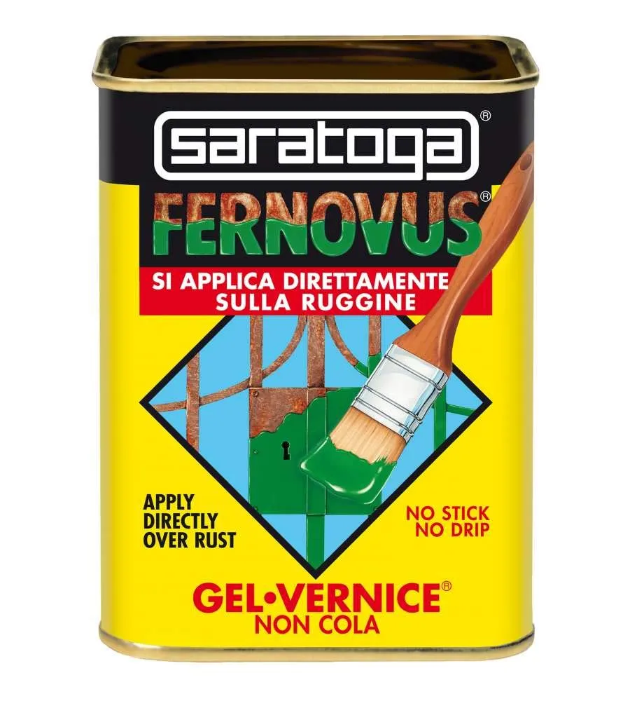 SARATOGA Vernice Gel Antiruggine Pronta All'Uso Senza Bisogno Di Trattamenti Preliminari, Latta Da 750 Ml Castagna Brillante