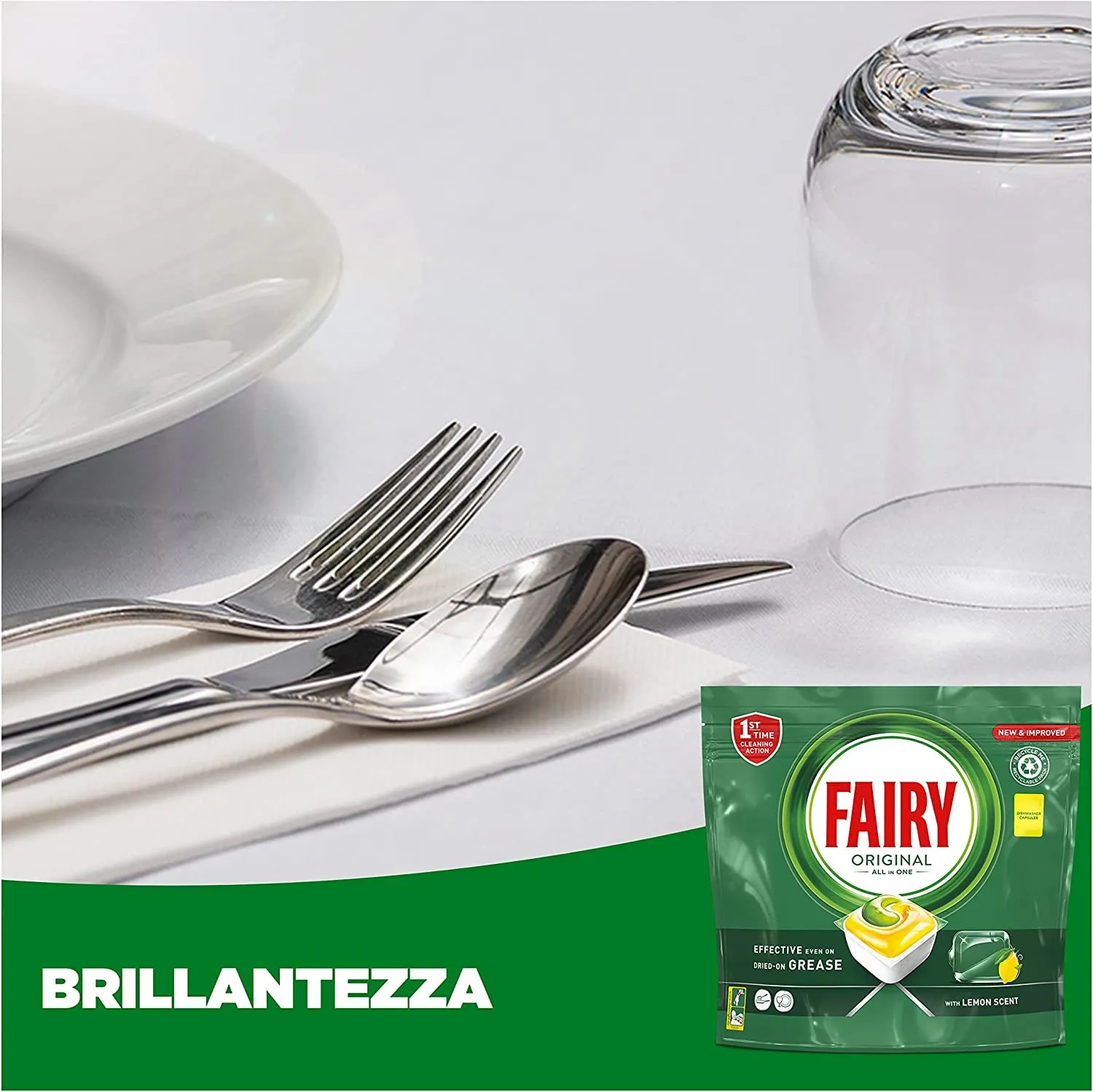 Fairy Original Tutto In Uno Capsule Per Lavastoviglie Limone, 132 Capsule