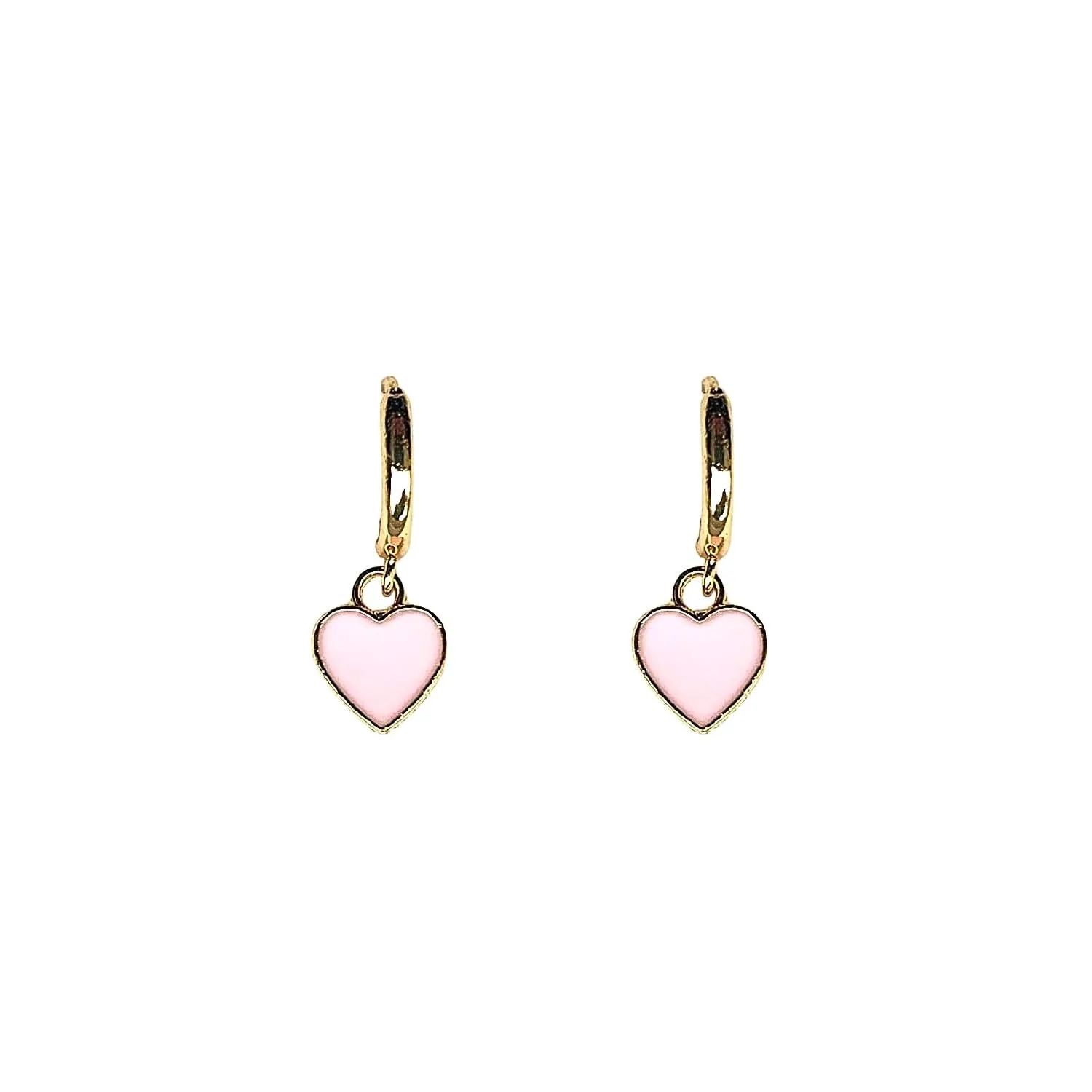 Orecchini da donna con cuore in oro - Piccoli cerchi placcati in oro - Orecchini da ragazza con cuori colorati - Perfetti da regalare