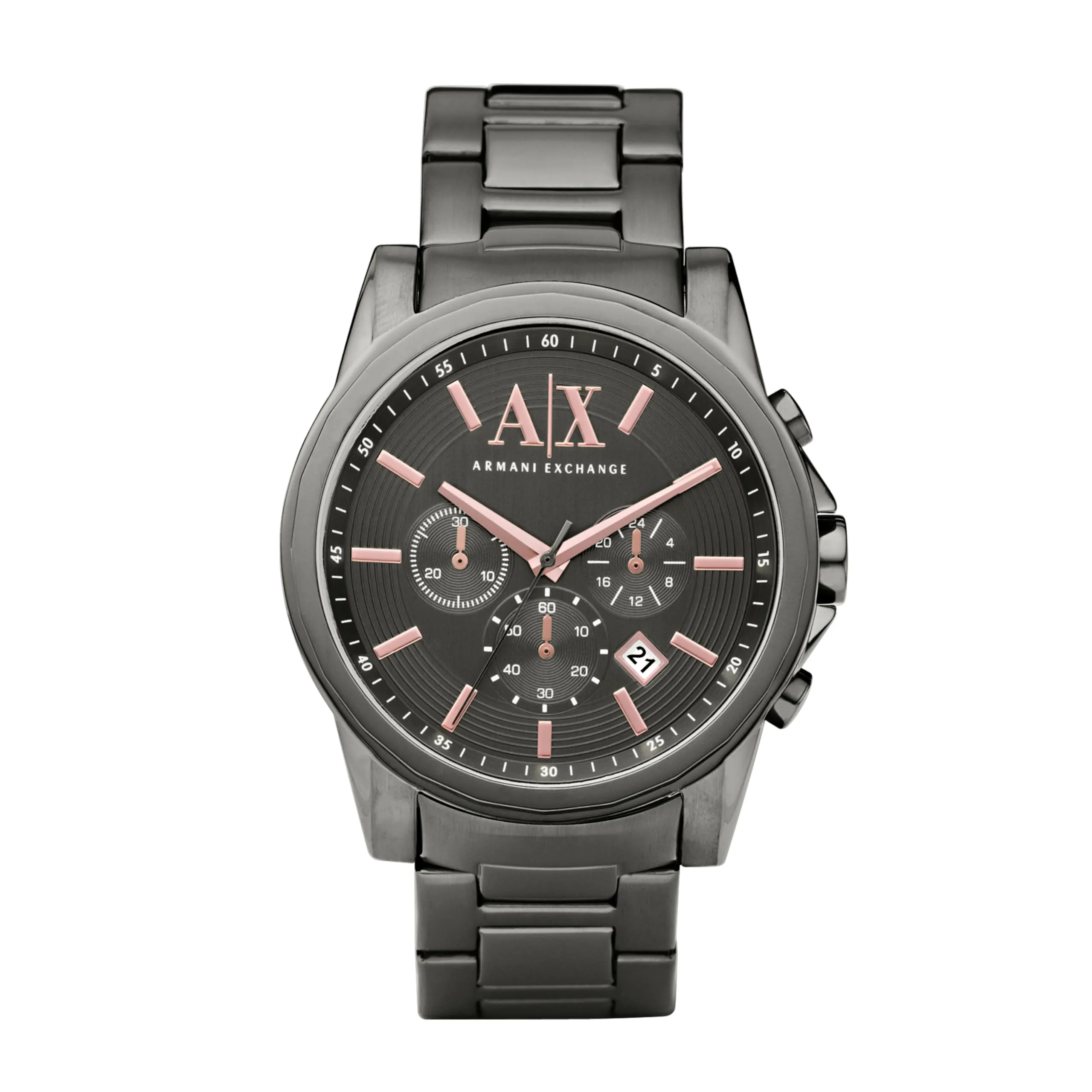 Armani Exchange Orologio da uomo, cronografo al quarzo, cassa in acciaio inossidabile 45 mm con bracciale in acciaio inossidabile, AX2086, Grigio