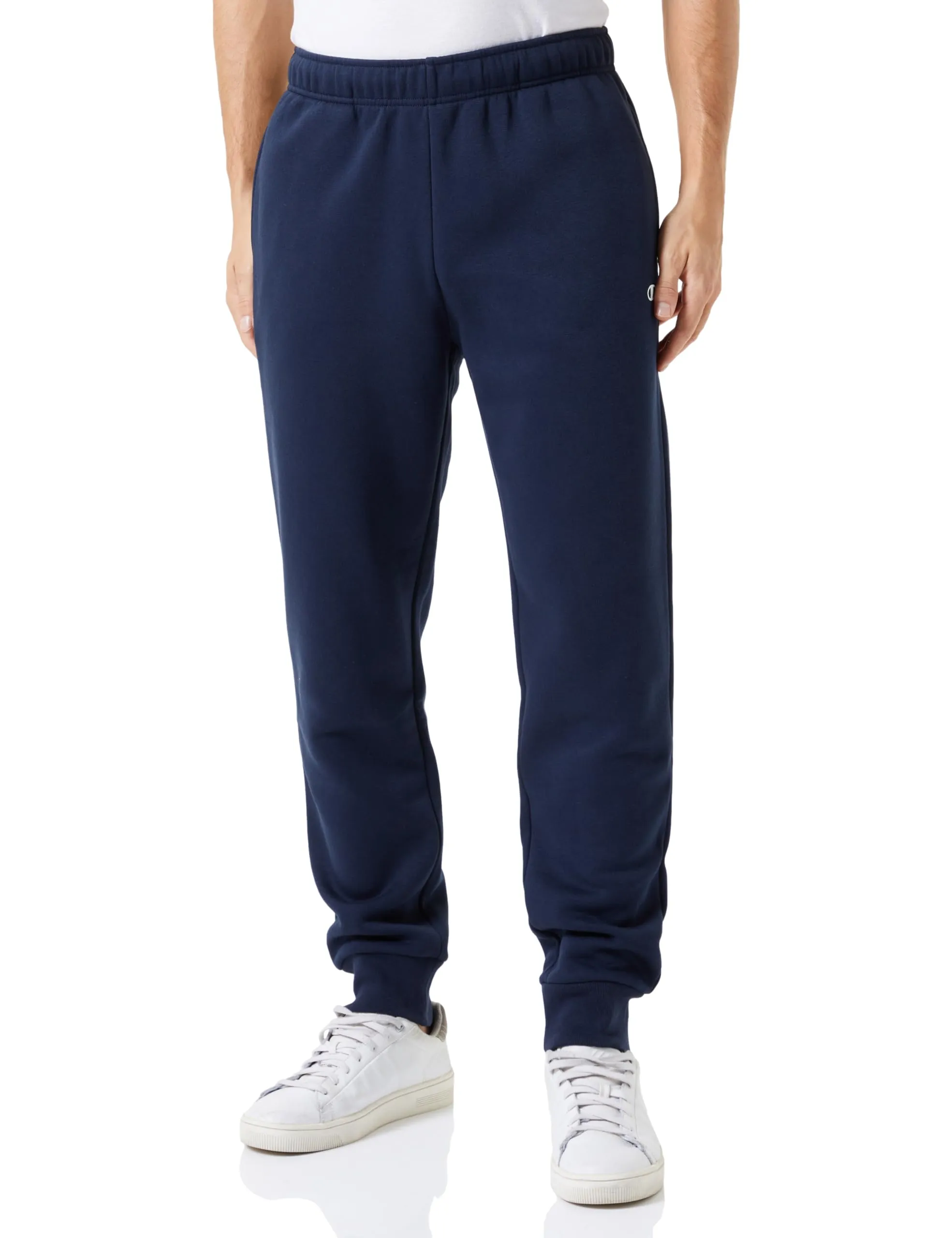 Champion Legacy Basics - Powerblend Fleece Rib Cuff Pantaloni da Tuta, Blu Marino, L Uomo FW23