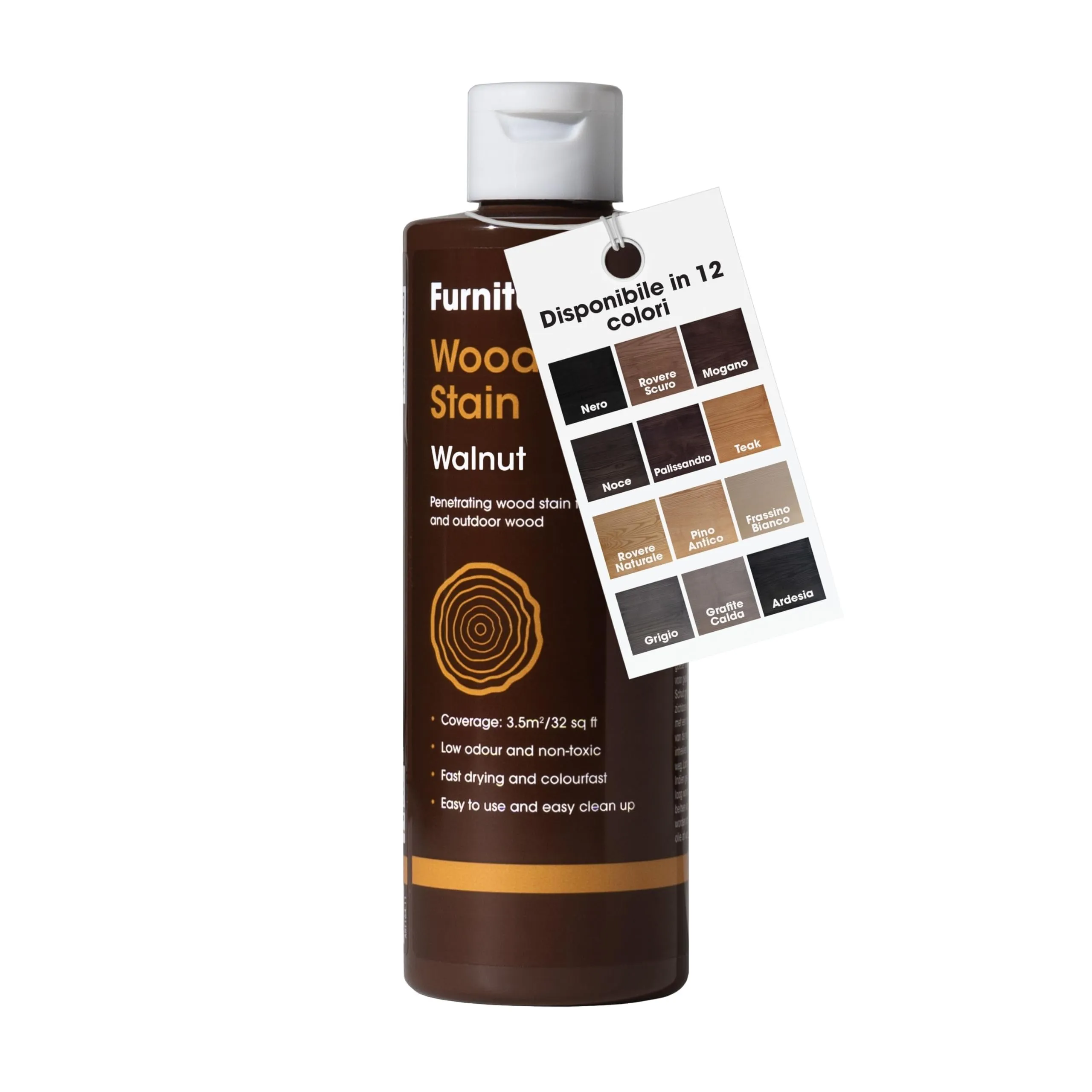 Furniture Clinic colorante per legno (250 ml, noce) - colora velocemente ed efficacemente - per tutti i tipi di legno in interni ed esterni