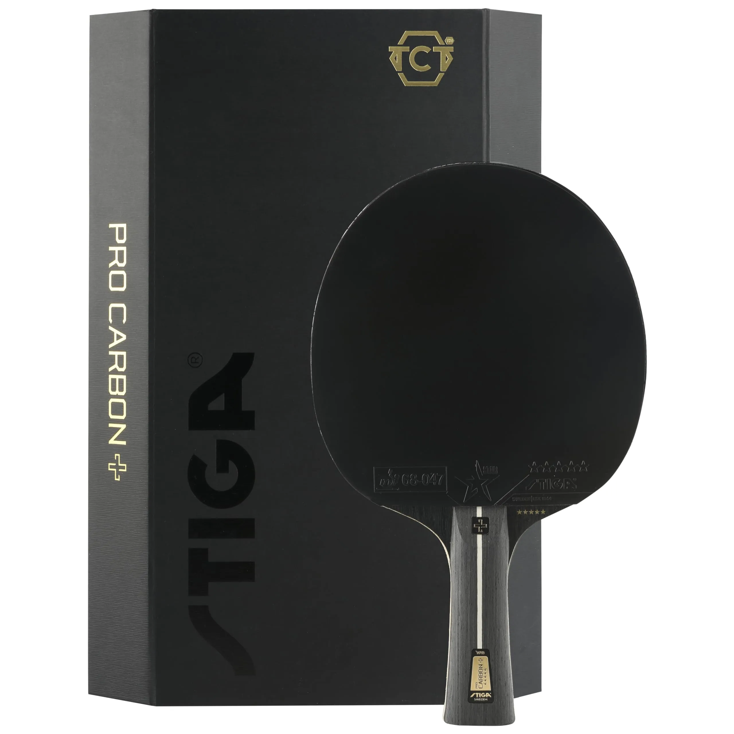 STIGA Pro Carbon + Racchetta da Ping Pong Offensiva con Tecnologia Touch Carbon - Design Ergonomico, Gomma STAR5 ITTF, Confezione Esclusiva - Velocità e Precisione nei Colpi