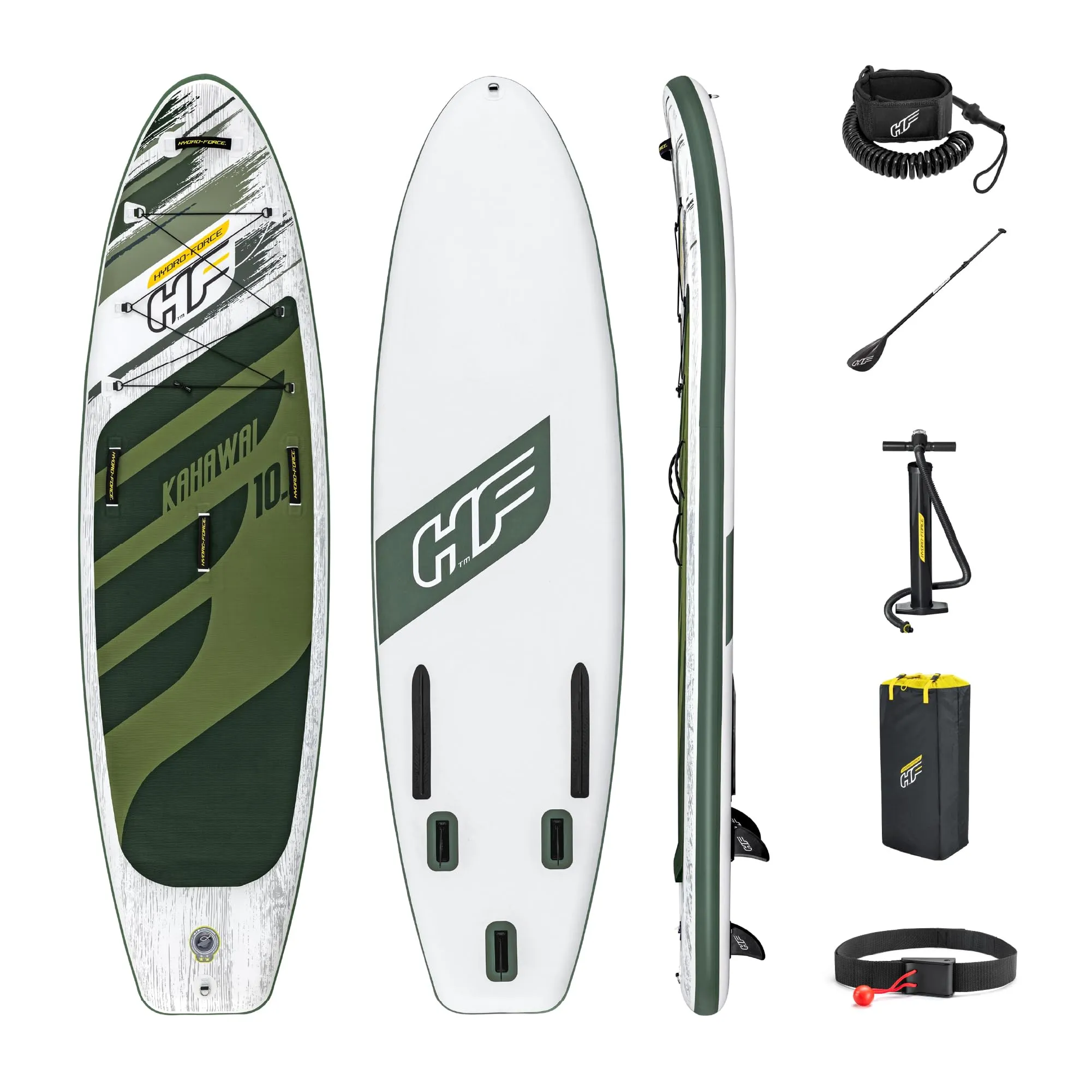 Hydro-Force 10'2" x 34" x 6"/3.10m x 86cm x 15cm Kahawai Set, Tavole gonfiabili Stand Up Paddling Unisex-Kids, Multicolore