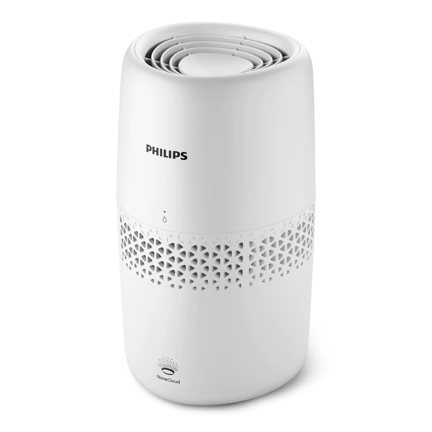 Umidificatore Evaporativo Philips Serie 2000, Umidificazione Igienica, 99,97% Meno Batteri, Serbatoio Acqua da 2L, 190 ml/h, per Stanze fino a 31 m², Ultra Silenzioso (32 dB), Bianco (HU2510/10)