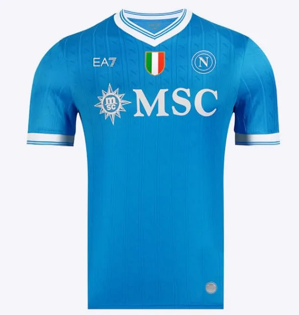 SSC NAPOLI Maglia Gara Home, Azzurra, EA7 Prodotto Ufficiale, Maglia Calcio 2025/2026, L