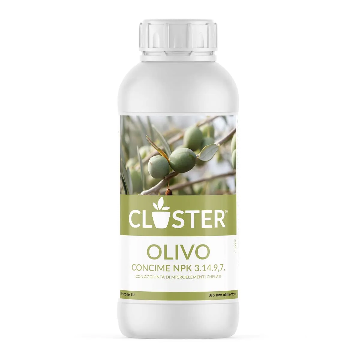 CLOSTER Concime Liquido per Olivo con Azoto Rame Fosforo e Potassio - con Chelati di Ferro Fertilizzante Piante Verdi per Interno, Giardino e Orto, Per Ulivi 1 Litro