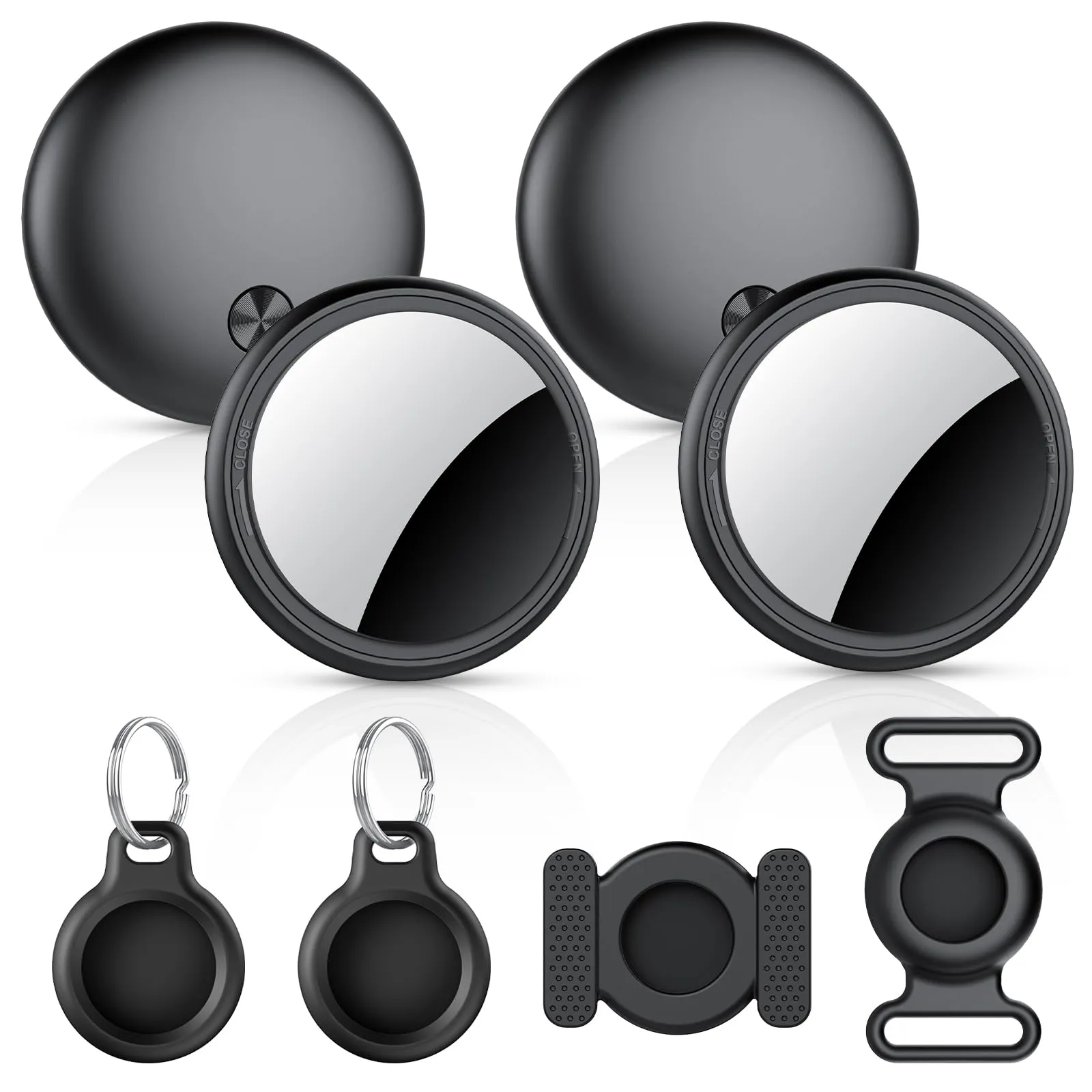 Air Tracker Tag-4 Pezzi, Smart Tag Compatibile con Apple Find My (Solo IOS), Bluetooth Localizzatore per Portafogli, Chiavi, Bagagli, Zaini, 100dB Bip, IP68 impermeabile, Batteria Sostituibile