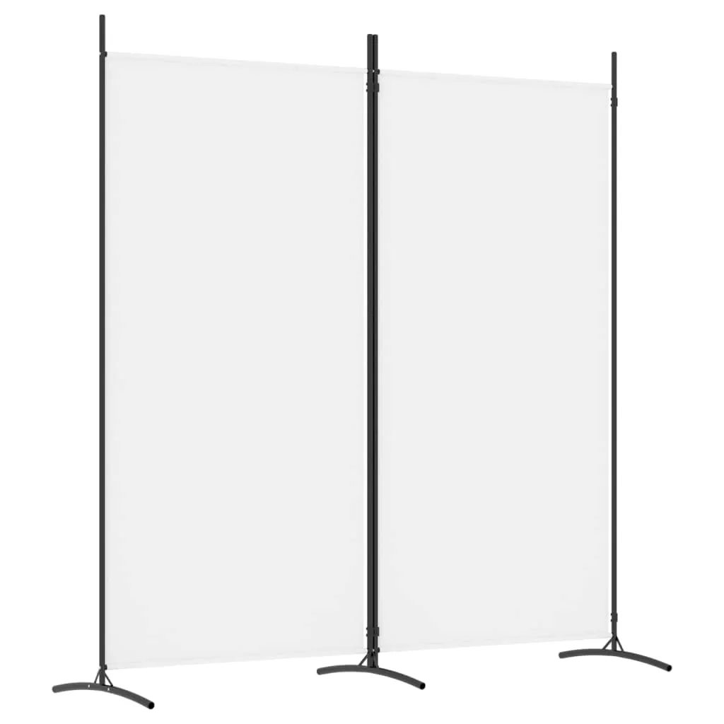 vidaXL Divisorio a 2 Pannelli Bianco 175x180 cm Tessuto