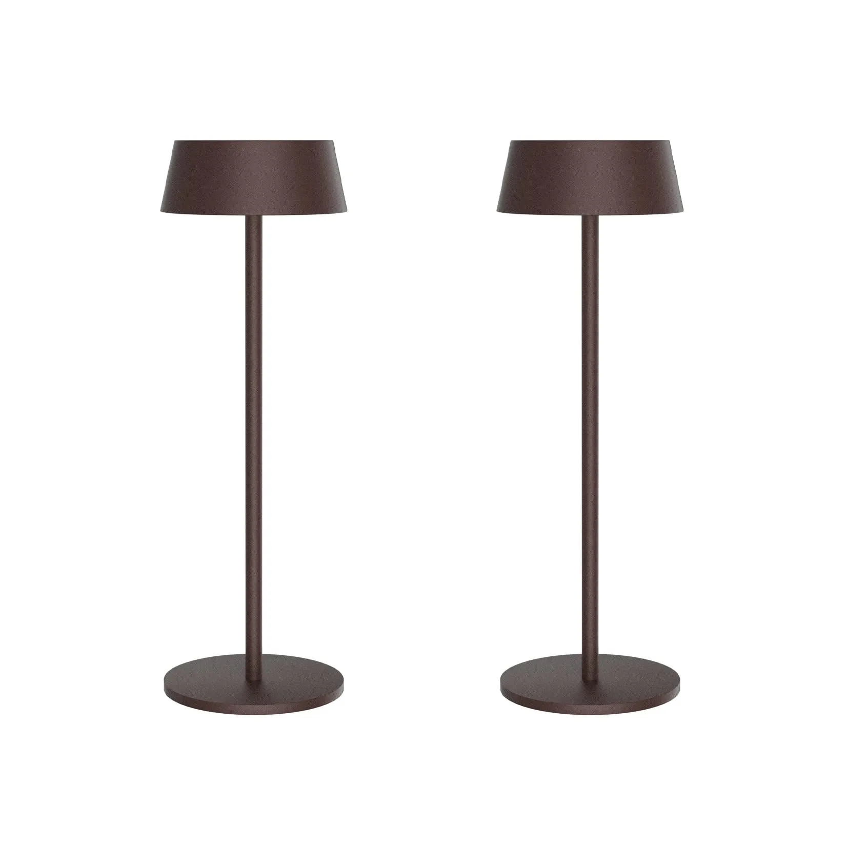K-Bright 2 pezzi Lampada da tavolo, Luce calda Colore 3000K, Impermeabile IP54 lampade da tavolo senza fili, Ideale per cene in giardino, pub, feste, terrazze(Rosso ruggine)