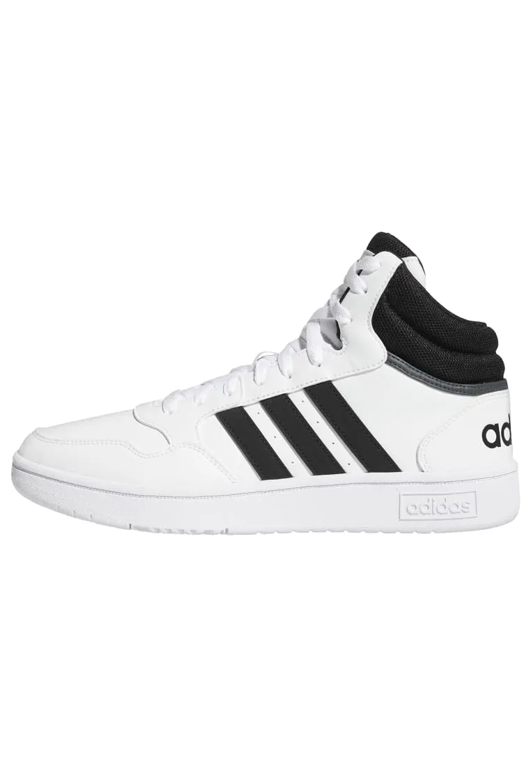 adidas Uomo Hoops 3.0 Mid Lifestyle Basketball Classic Vintage Shoes, Core Black / Core Black / Cloud White, 43 1/3 EU