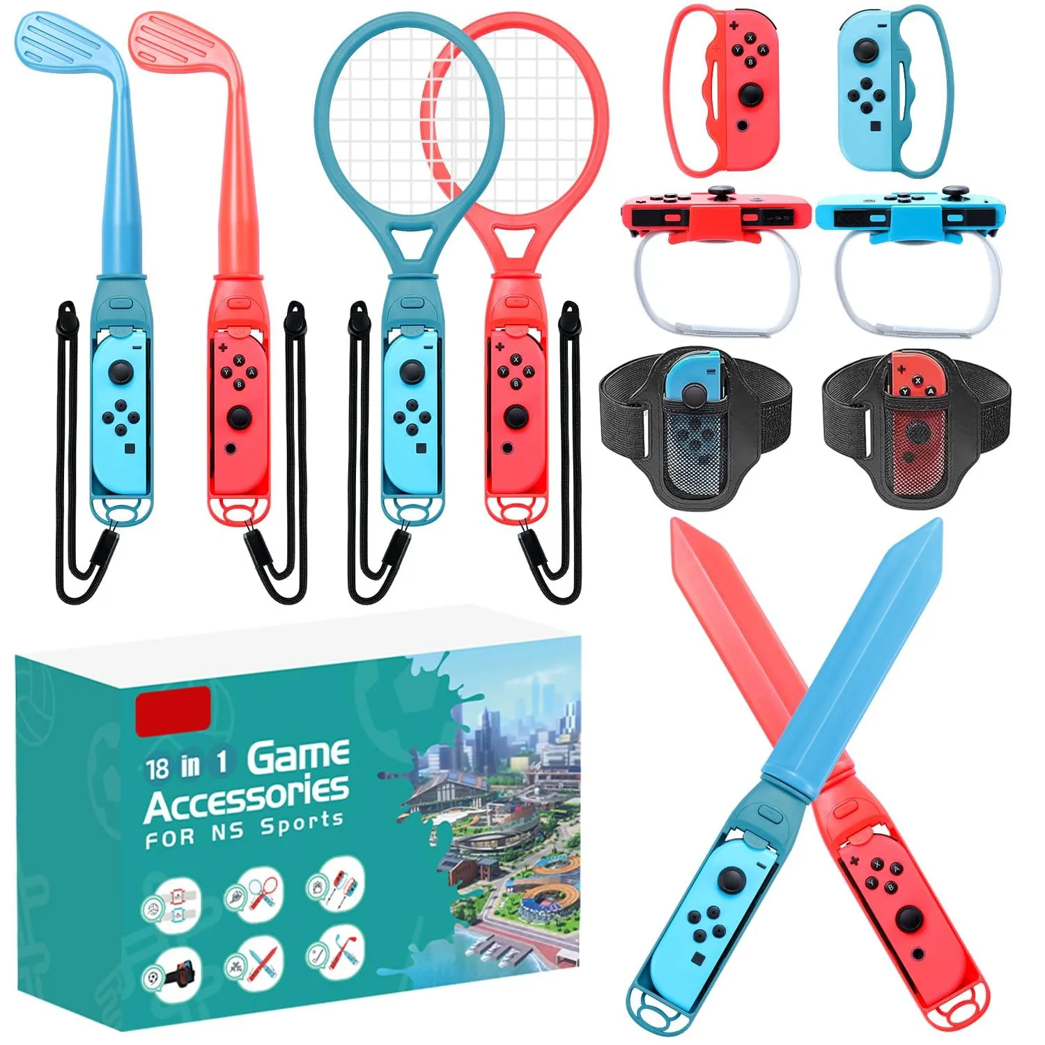 2024 Accessori Switch Sports, Kit di Accessori per Nintendo Switch Sports Gioco, Switch Sports Pack Bundle di Accessori per Giochi Sportivi OLED per Nintendo Switch