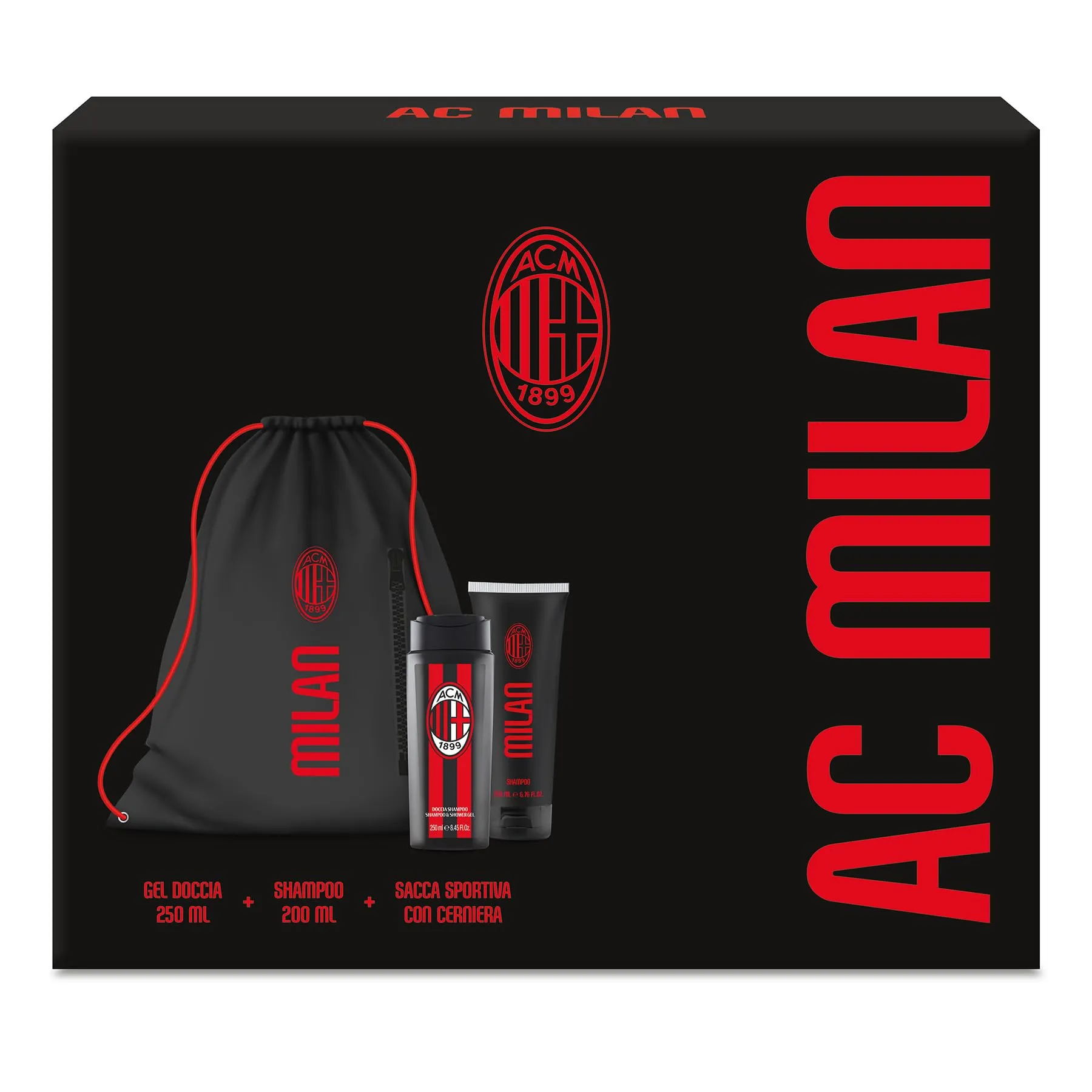 MILAN | Gift Set Bag, Include Shampoo da 200 ml, Shower Gel da 250 ml e Sacca Portascarpe