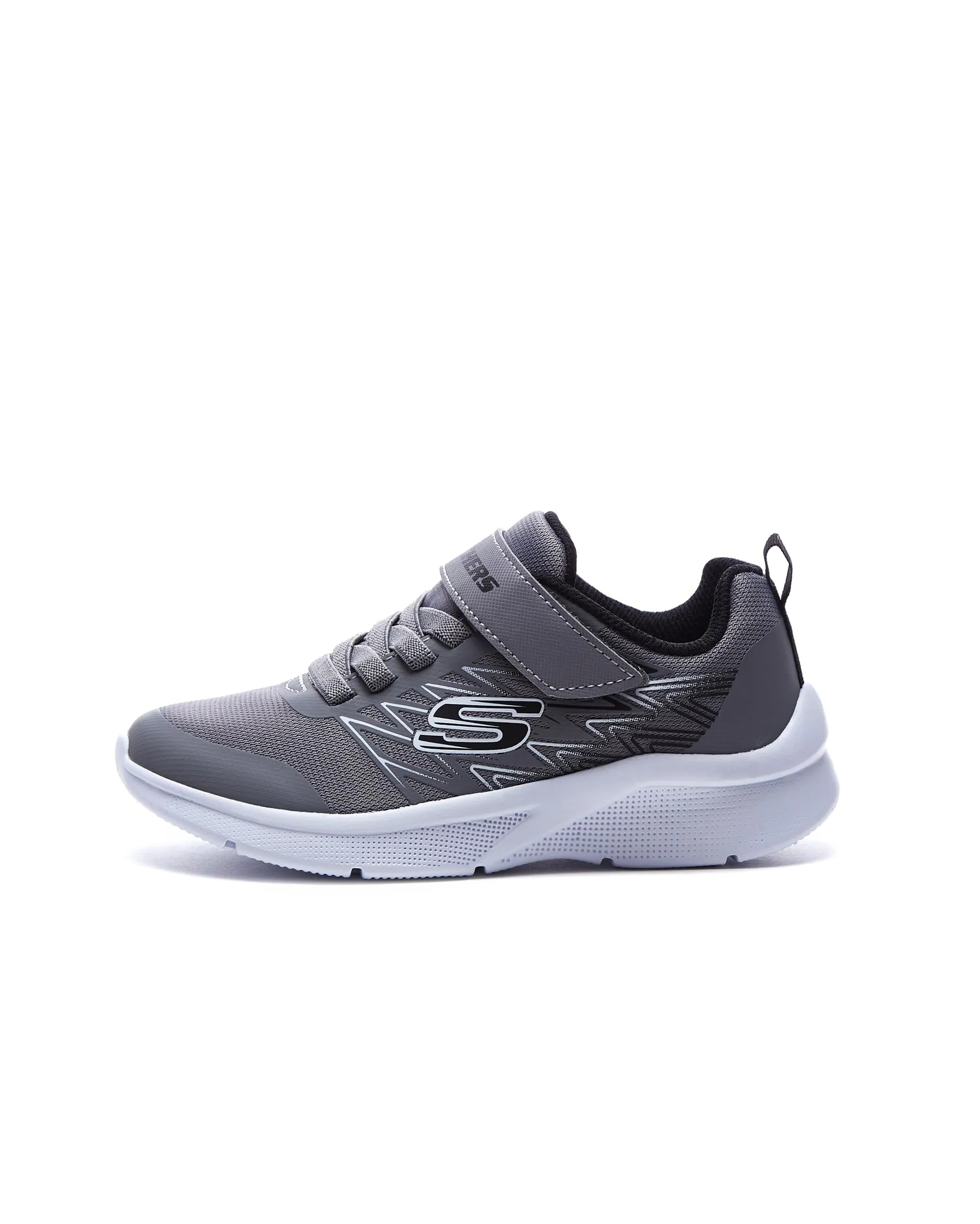 Skechers Microspec Texlor, Sneaker Bambini e ragazzi, Bordo In Tessuto Nero Grigio, 37 EU