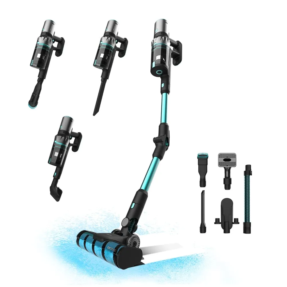 Cecotec Aspirapolvere Scopa Elettrica Senza Fili Conga Rockstar 2500 Thunder Flex Animal, Ciclone Parallelo, 400W, 30Kpa,122Aw, 65Min Auton, Tubo Flessibile, Spazzola Jalisco/Accessorio Animali