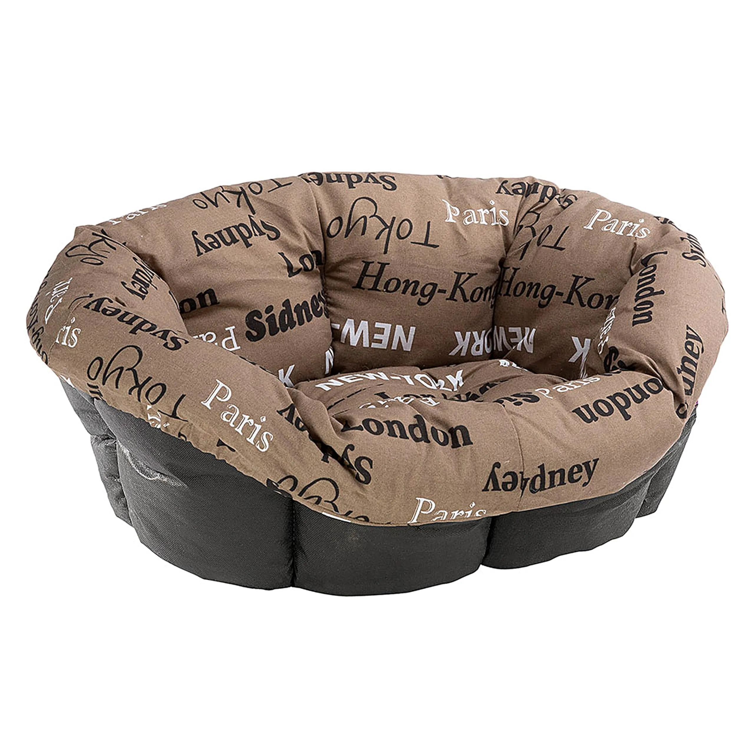 Ferplast Cuscino per Cuccia Cane e Gatto SOFA' 6, in Cotone, Materassino Cuscino Imbottito per Lettino per Cani Gatti da Interno, Ricambio per Cesta in Plastica Cani Gatti, 73 x 55 x h 27 cm, Marrone