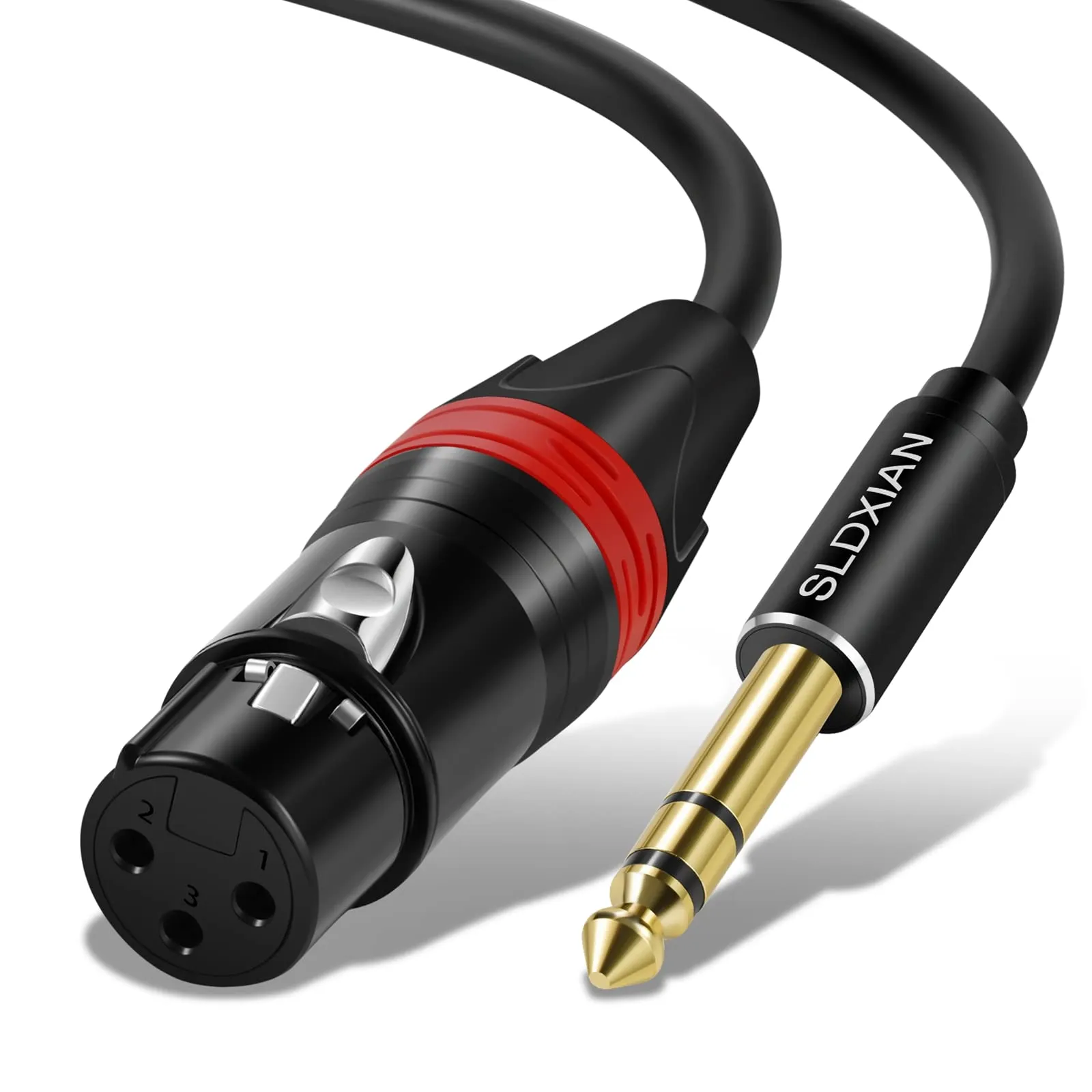 SLDXIAN Cavo XLR Jack, Cavo XLR Femmina a Jack 6,35mm per Microfono, Amplificatore, Mixer (Female, 2M)