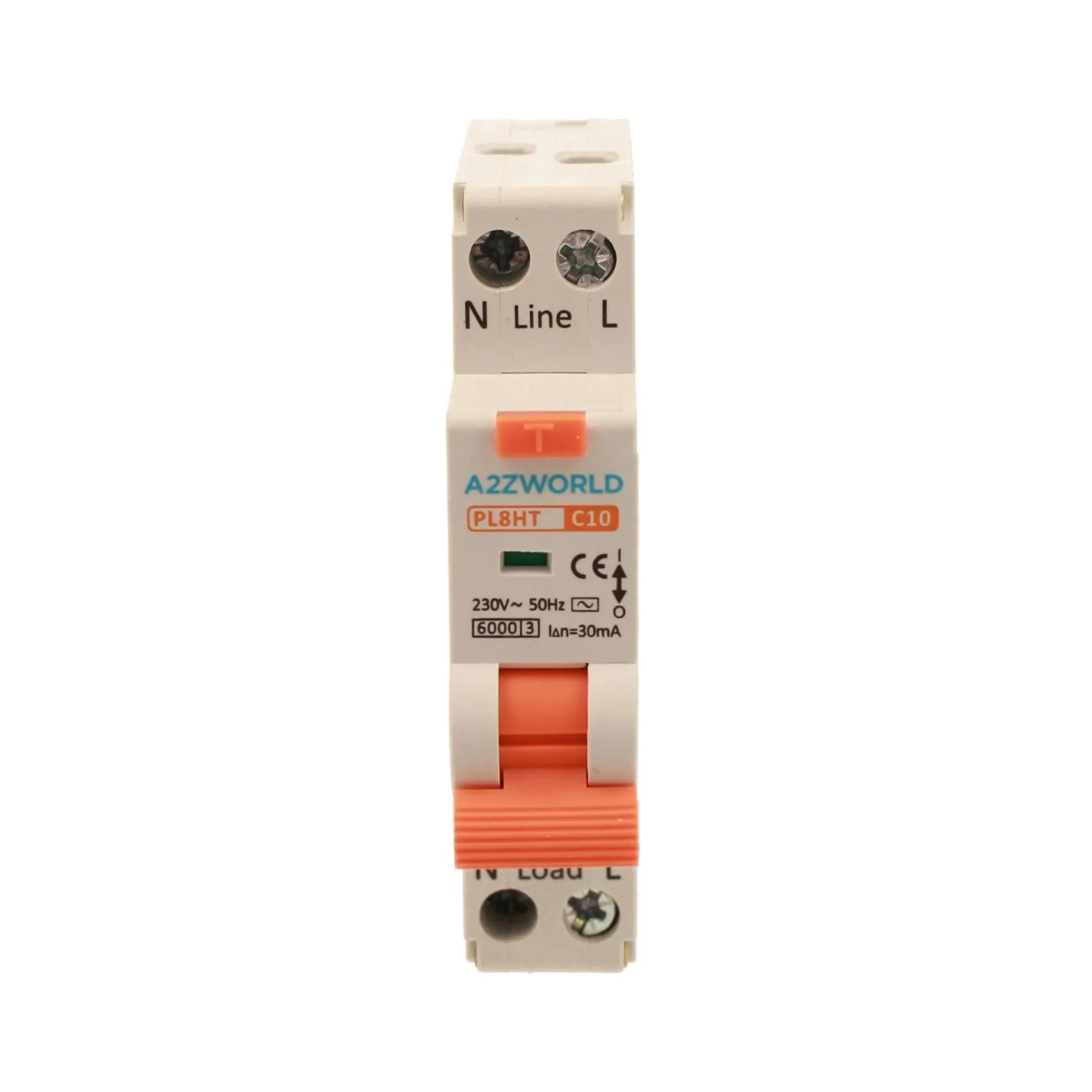 Interruttore Magnetotermico Differenziale, RCBO 1P+N C10 10A, Tipo AC Curva C 30mA 6000A, Salvavita Slim Da 1 Modulo DIN, 2 Poli 220V