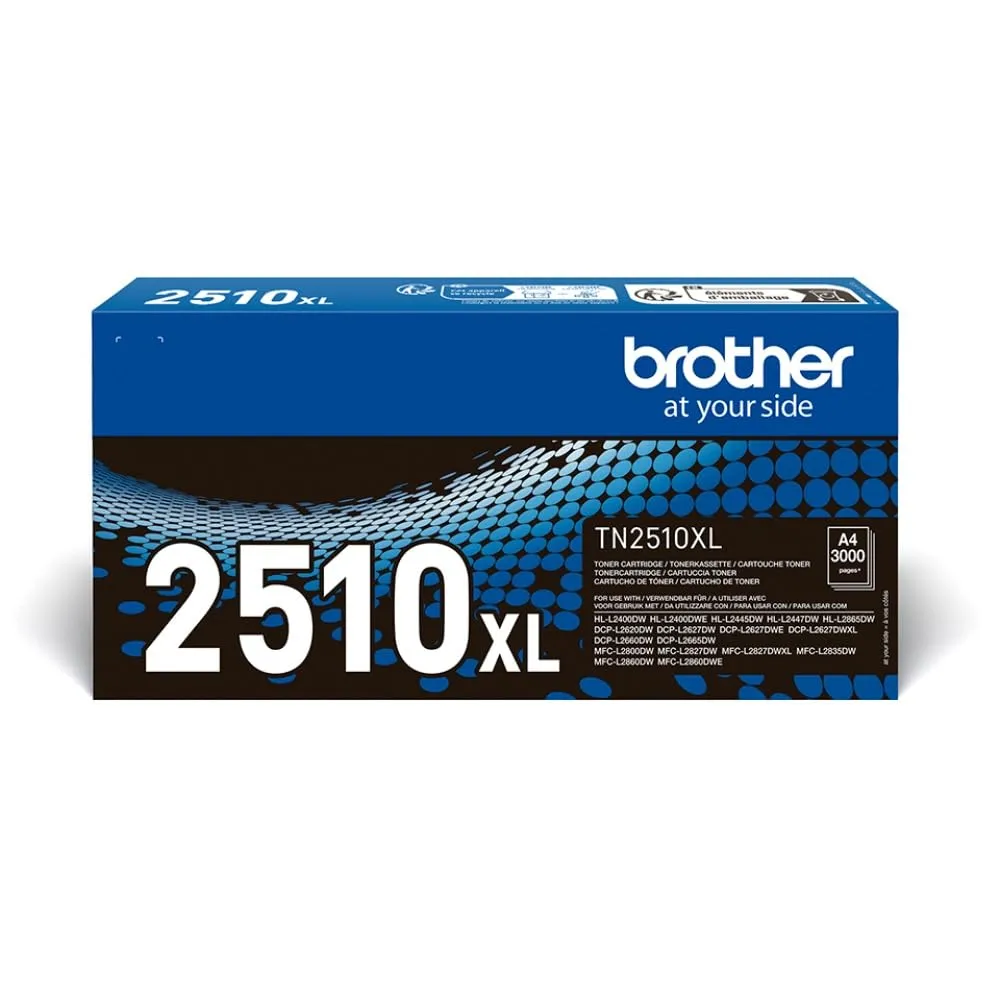 Brother TN2510XL Toner, Alta Capacità, Fino a 3000 Pagine per Stampanti HLL2865DW, MFCL2960DW e MFCL2980DW, Nero