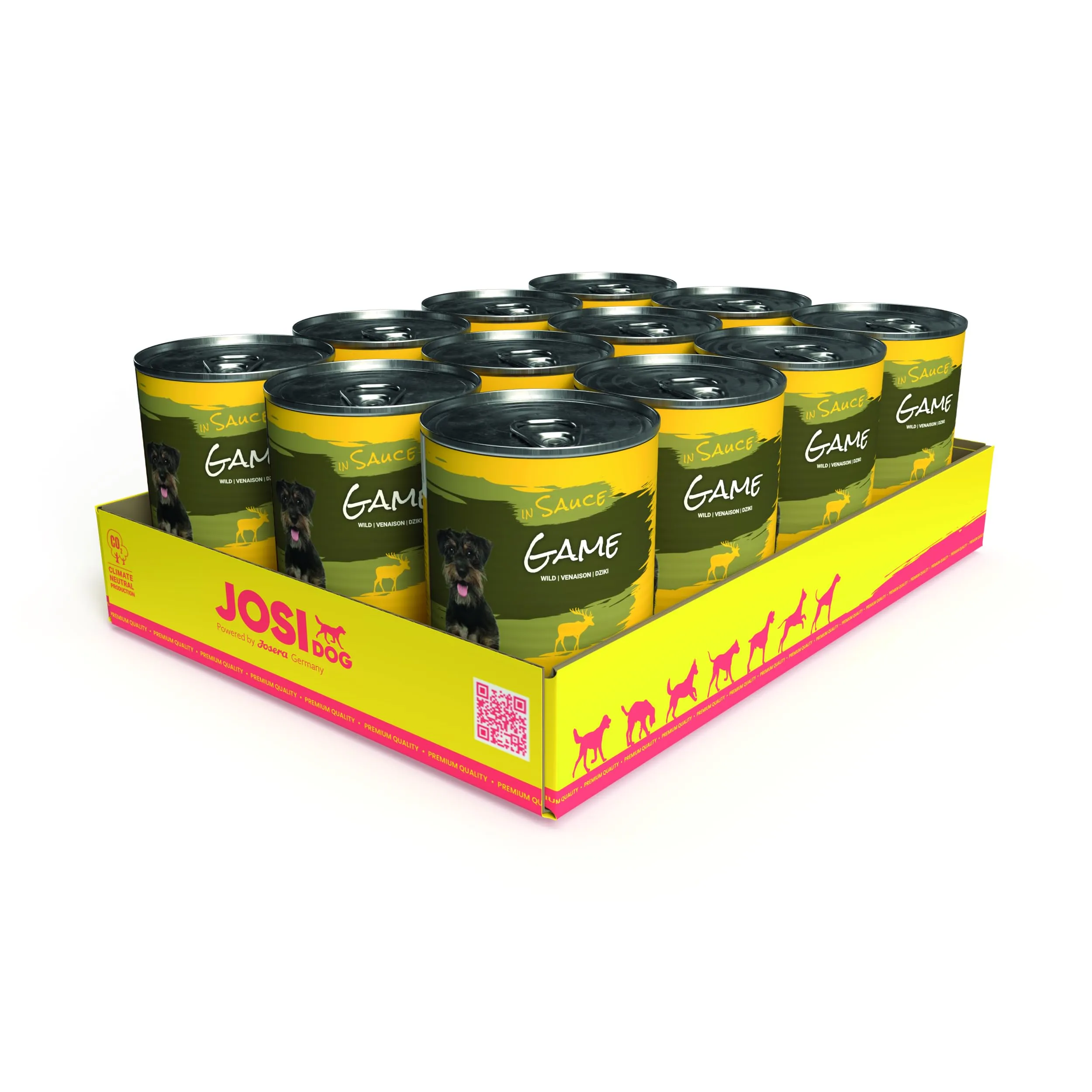 JosiDog Game in salsa (12 x 415 g) | cibo fine per cani con selvaggina in salsa con vitamina D3 ed E | cibo umido di alta qualità per cani adulti | Mangime completo | Powered by JOSERA | Confezione da