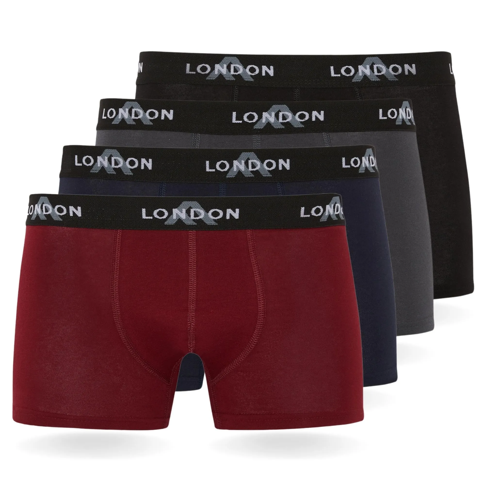 FM London Pacchetto da 4/8 Mutande Uomo, Boxer Uomo Cotone, Aderenti e Confortevoli per l'Uso Quotidiano, Colori classici scuri (4 pezzi), XL