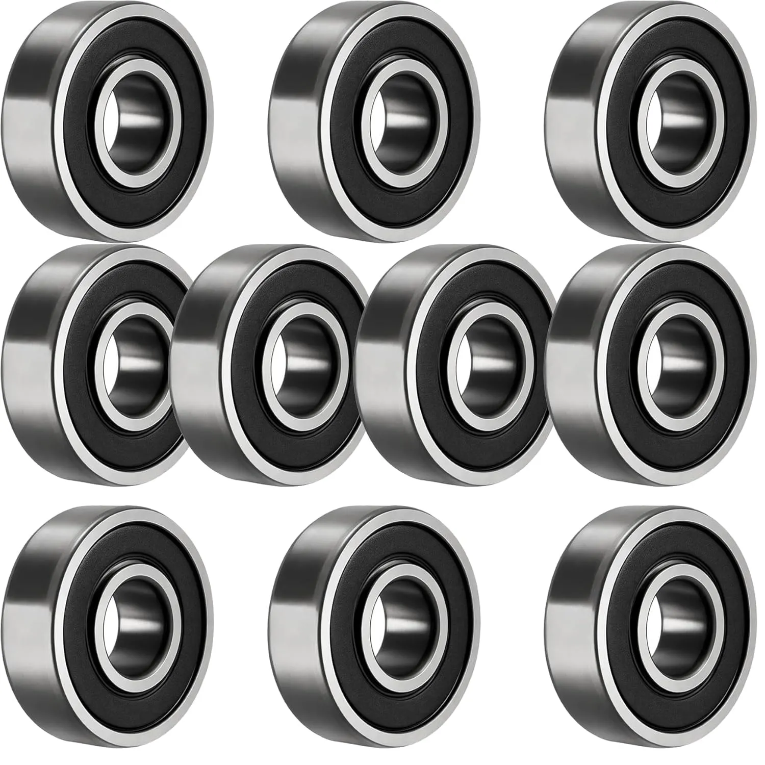 TUZUK 10 Pezzi Cuscinetti a Sfera 6004-2RS, 20x42x12 mm, Cuscinetti a Sfera Scanalati con Doppia Schermatura, adatti per progetti fai-da-te, torni, motori, stampanti 3D, fresatrici
