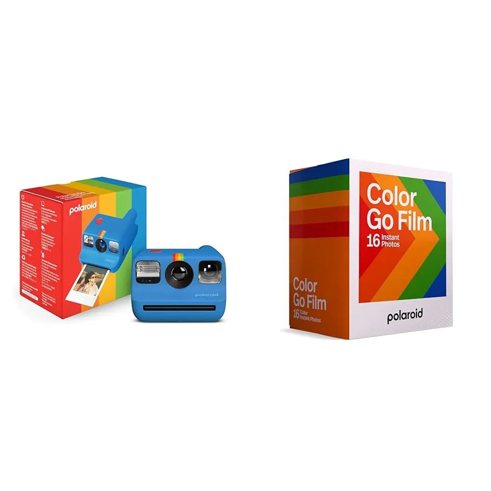Polaroid Go Generation 2 - Fotocamera istantanea a pellicola - Blu (9147) - Compatibile solo con Go Film & Pellicola a colori per Polaroid Set GO Polaroid GO Generation 2Go - Confezione doppia
