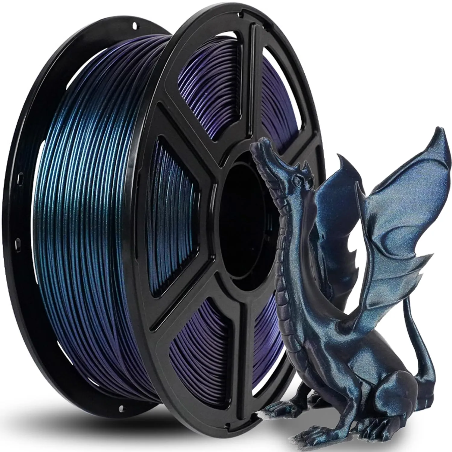 FLASHFORGE Filamento per stampante 3D Filamento Camaleonte PLA cambia colore 1,75 mm, cambia colore con la luce e gli angoli, bobina da 1 kg (2,2libbre), dimensioni precise +/- 0,02mm (Burnt Titanium)
