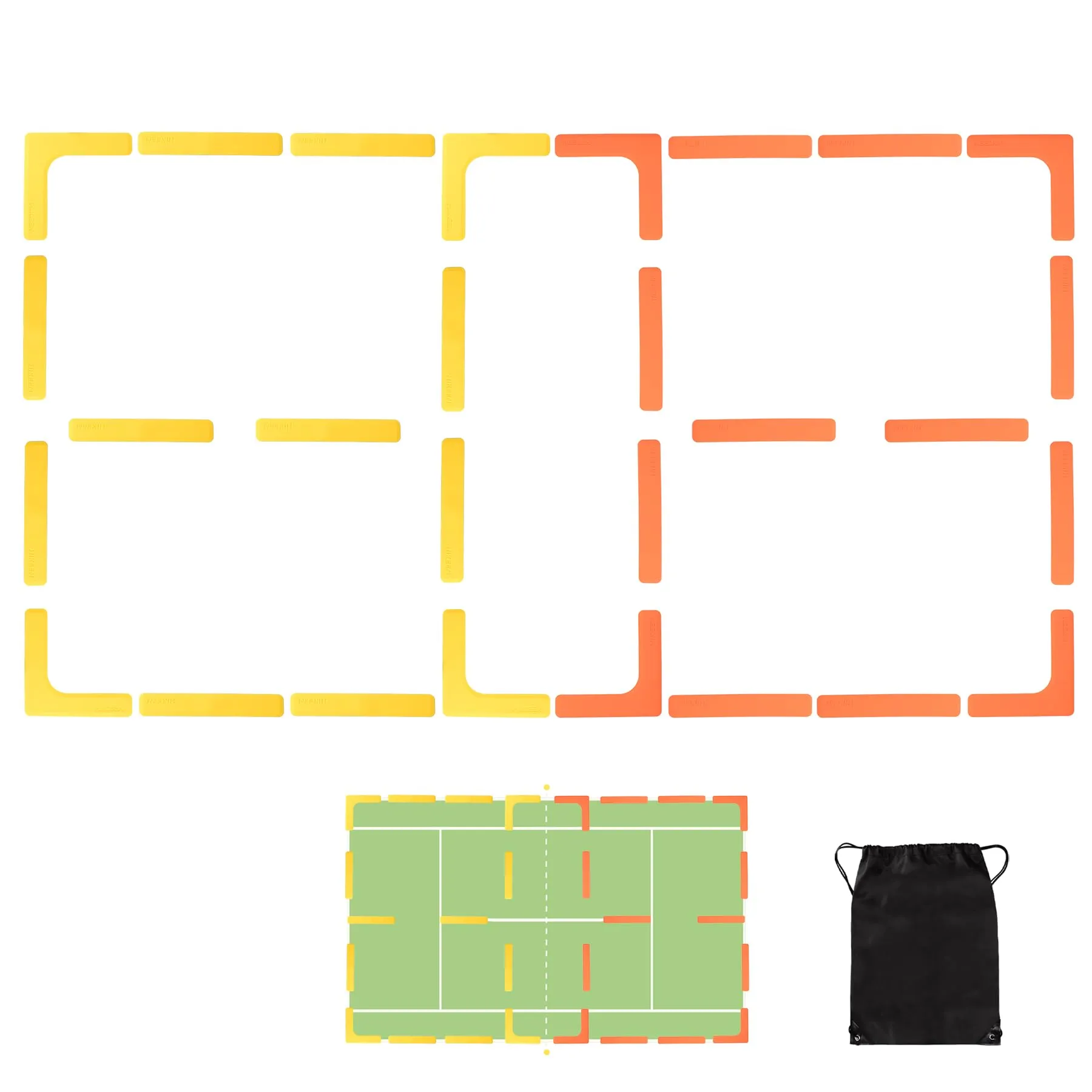BOOSTEADY Kit di Marcatori per Le Linee del Campo Anti-Scivolo e Resistenti al Vento 28 Pezzi, Campo di Rete per Pickleball per Campi all'aperto e al Coperto
