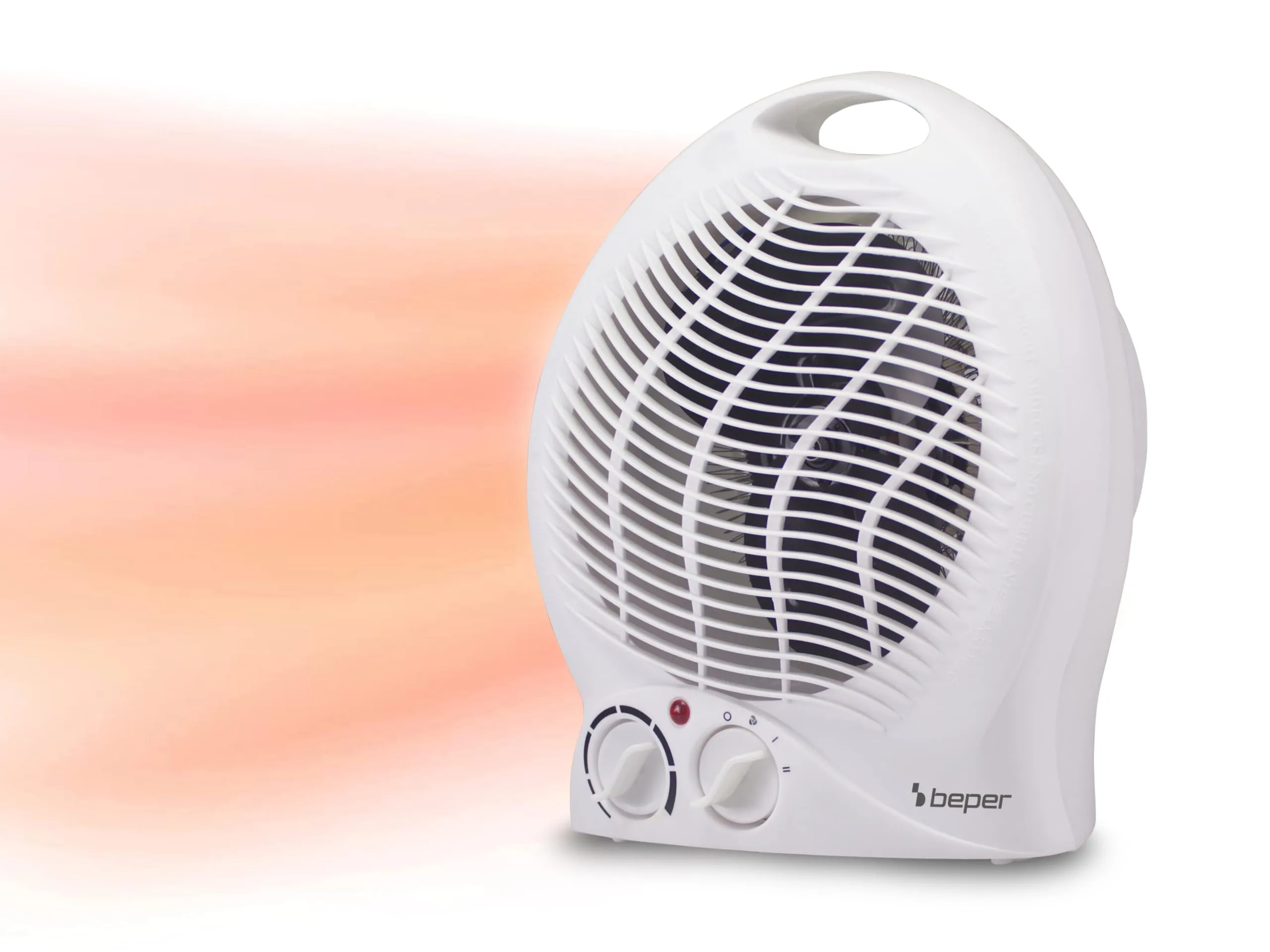 BEPER P203TER202 Termoventilatore, 2000W, 2 Potenze selezionabili, Termoventilatore compatto con Termostato regolabile, Modalità Eco e Autospegnimento, Bianco
